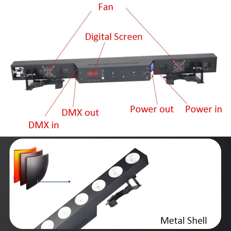 10x50W RGBW 4IN1 Pixel Control Super COB DMX Led Wall Wash Light for Dj Disco