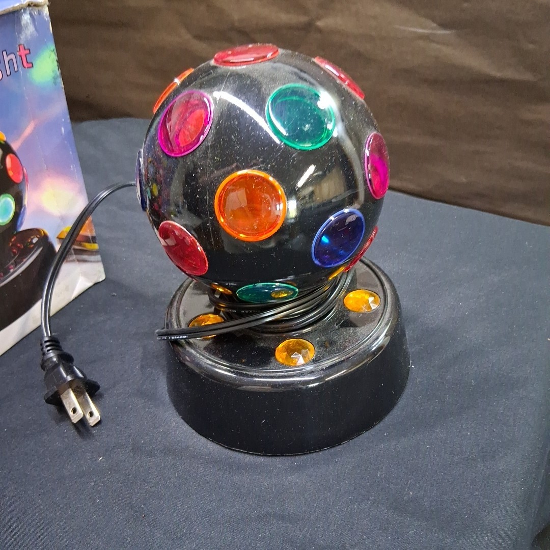 Black Plastic 120vac Rotating 7” Multicolor Party Disco Light