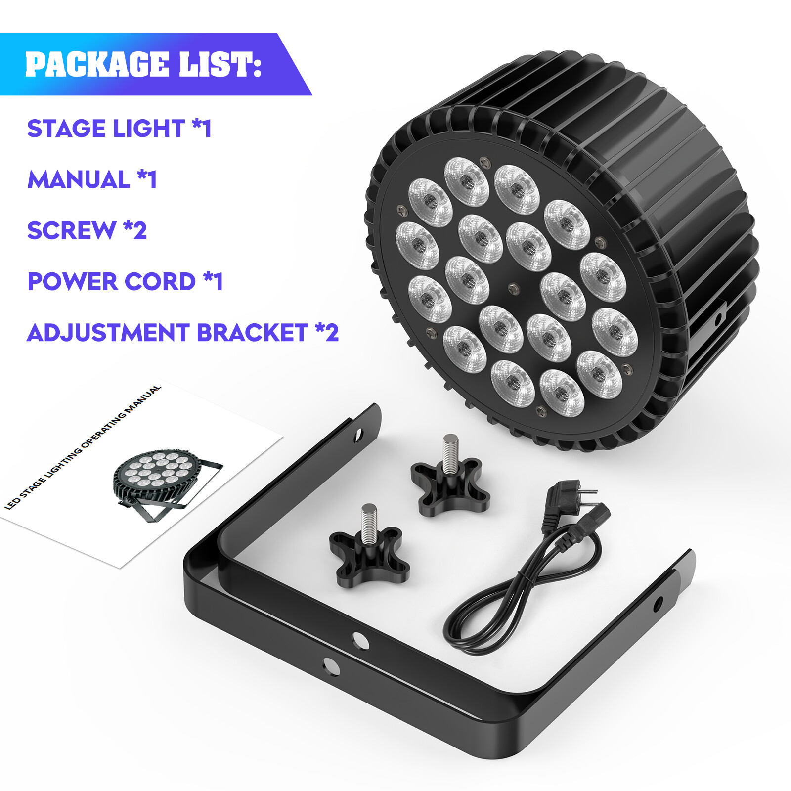 18x12W RGBWA UV Wash Lighting LED Stage PAR Light DMX Beam Party DJ Disco Light