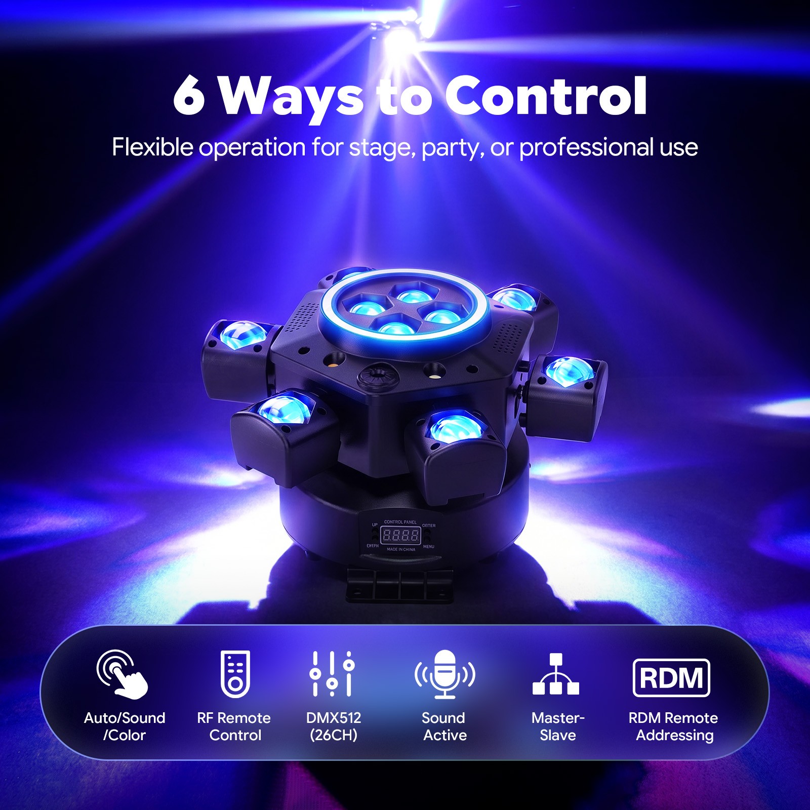 200W Laser RGBW LED Moving Head Light Disco Stage Lighting Beam DMX512 Party DJ