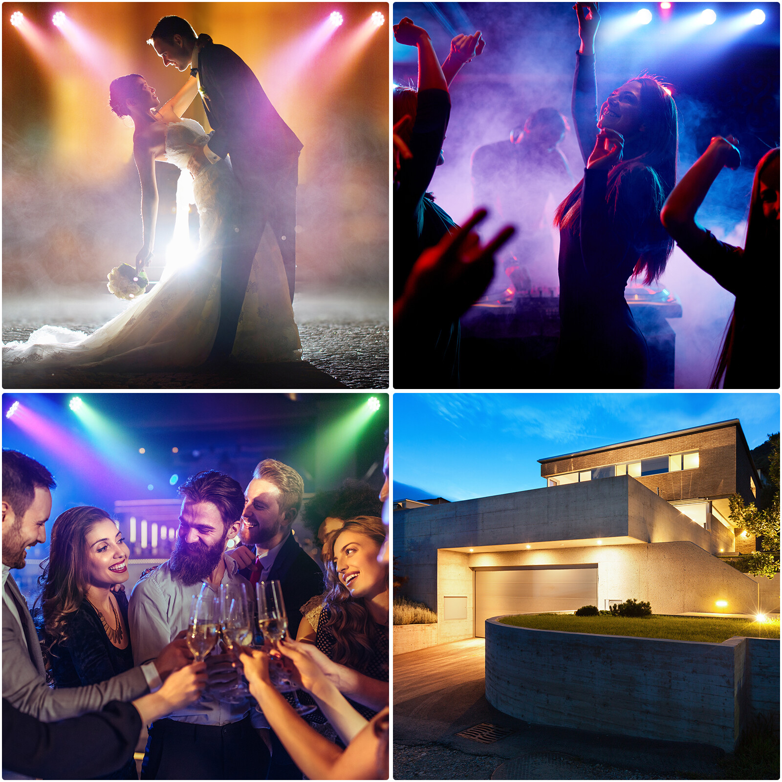Par Light 12LED RGB DMX Strobe Stage Lighting Party Disco DJ Lights with Remote