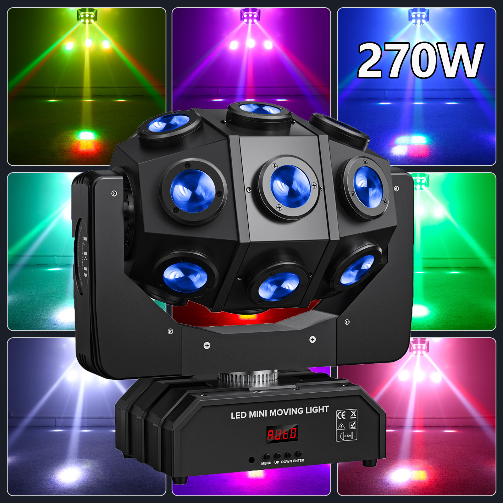 18 LED 270W Beam Moving Head Light RGBW DMX Stage DJ Disco Party Show Lighting