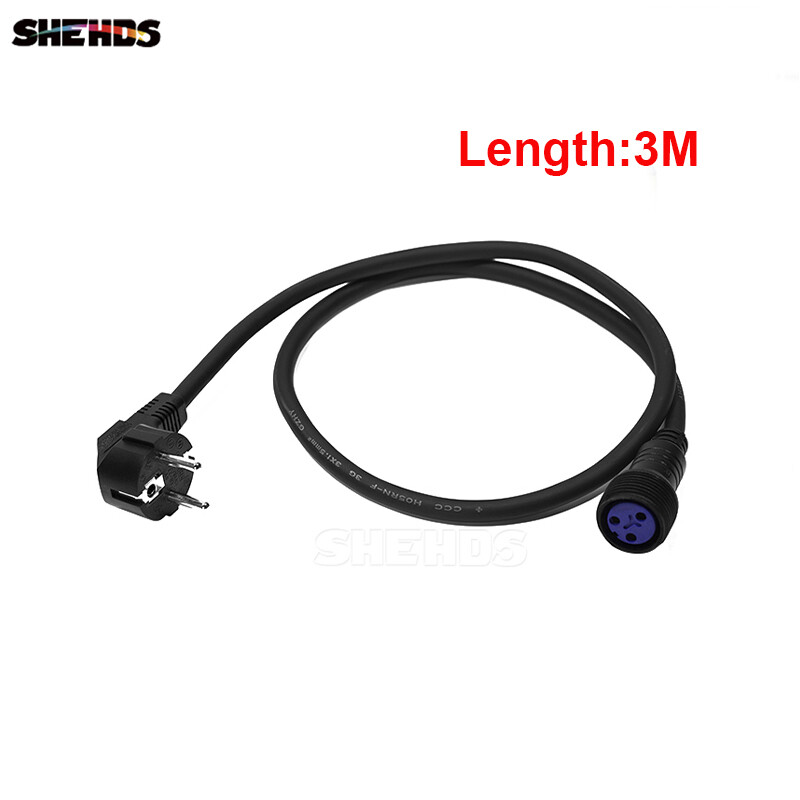 SHEHDS 1M/2M/3M/5M/10M IP65 Waterproof Power Cable For Stage DJ Effect Lighting