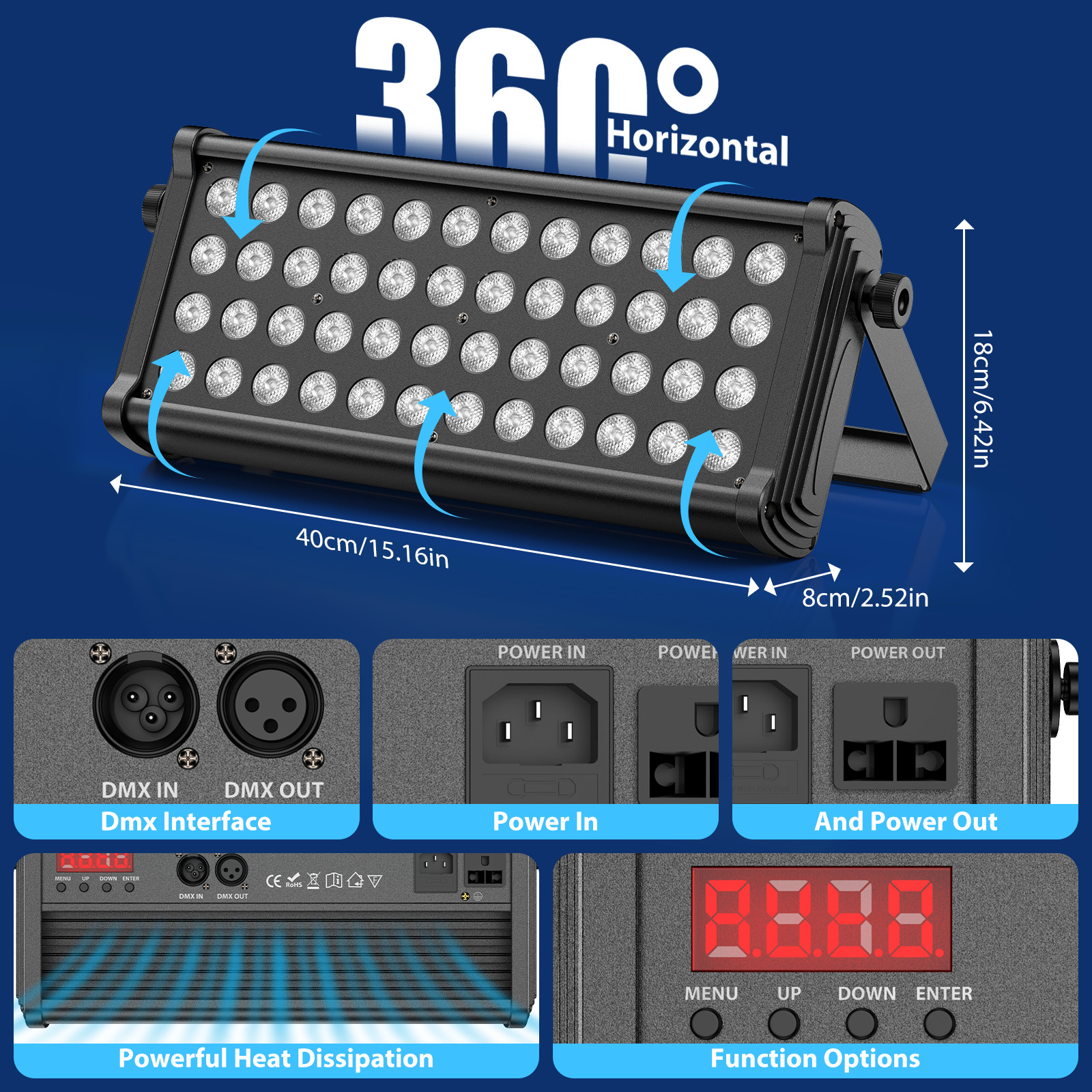 48 LED RGB Wall Wash Light Bar DMX Stage DJ Disco Party Club Flood Lights DMX