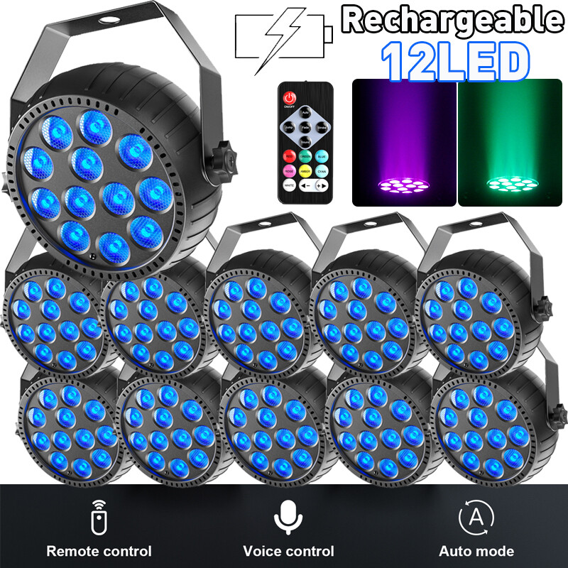 Par Light 12LED RGB DMX Strobe Stage Lighting Party Disco DJ Lights with Remote