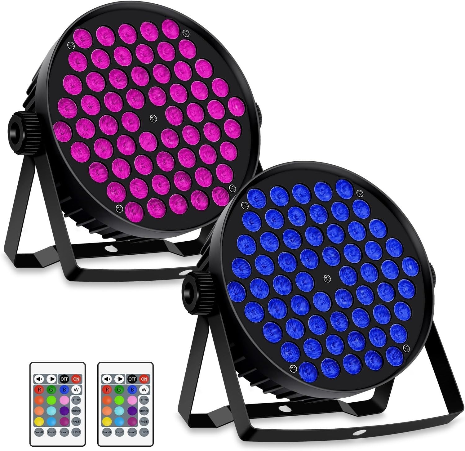 LED Par Lights, 90W 60 LED RGBW 4IN1 Stage Uplights Sound Activated Auto Play…