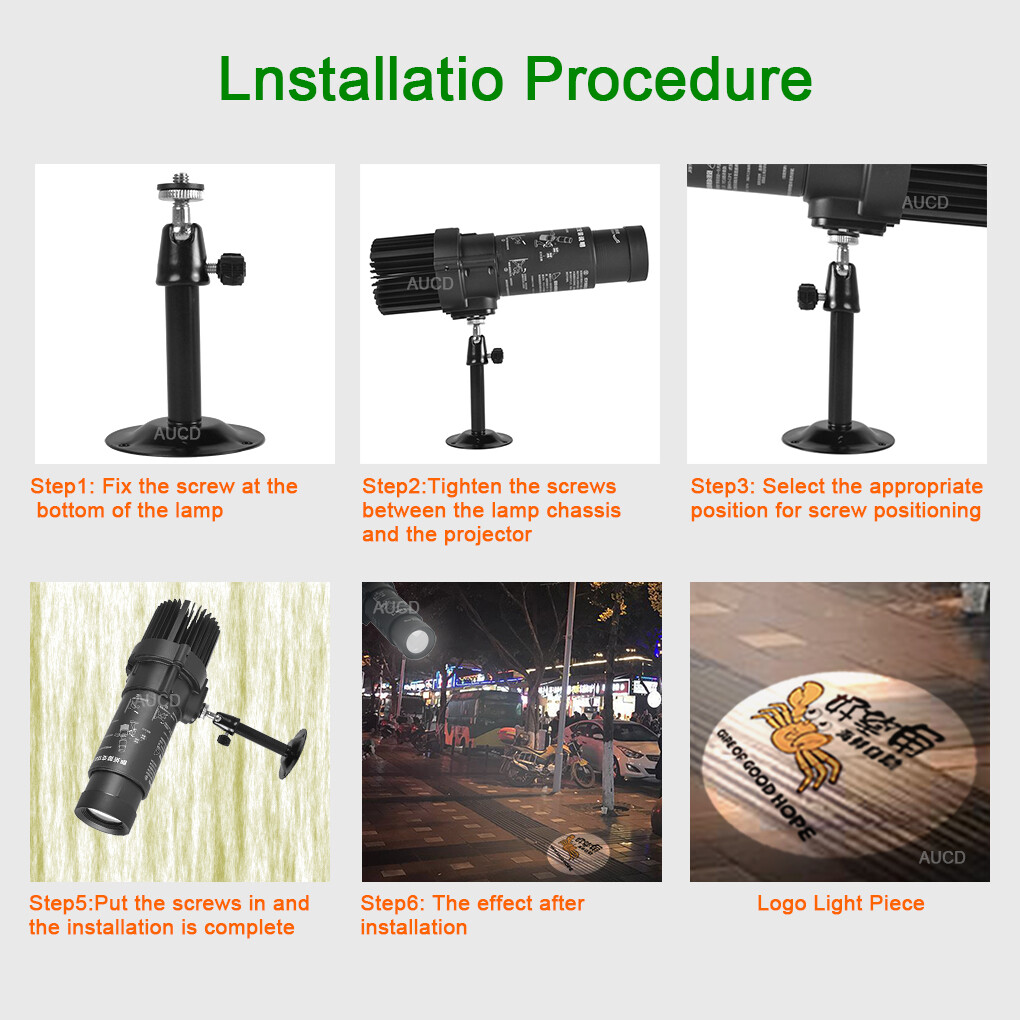 20W LED Static HD Zoom AD Logo Projector Lights For Party Indoor Show Gobo Lamps