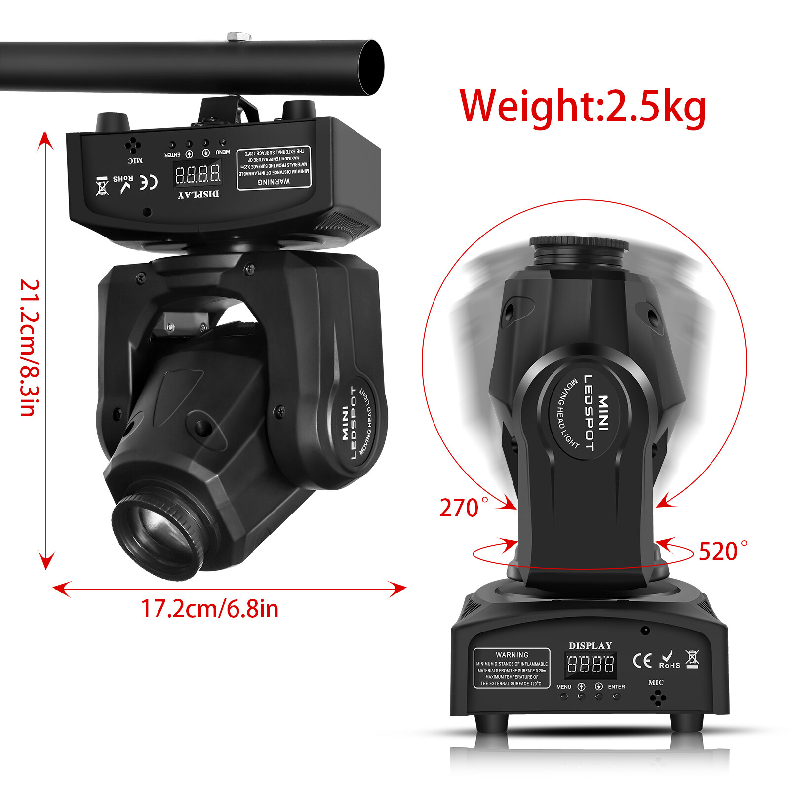 1-10X 150W LED Moving Head Light 8Gobo Stage Strobe Light DMX Disco DJ Remote