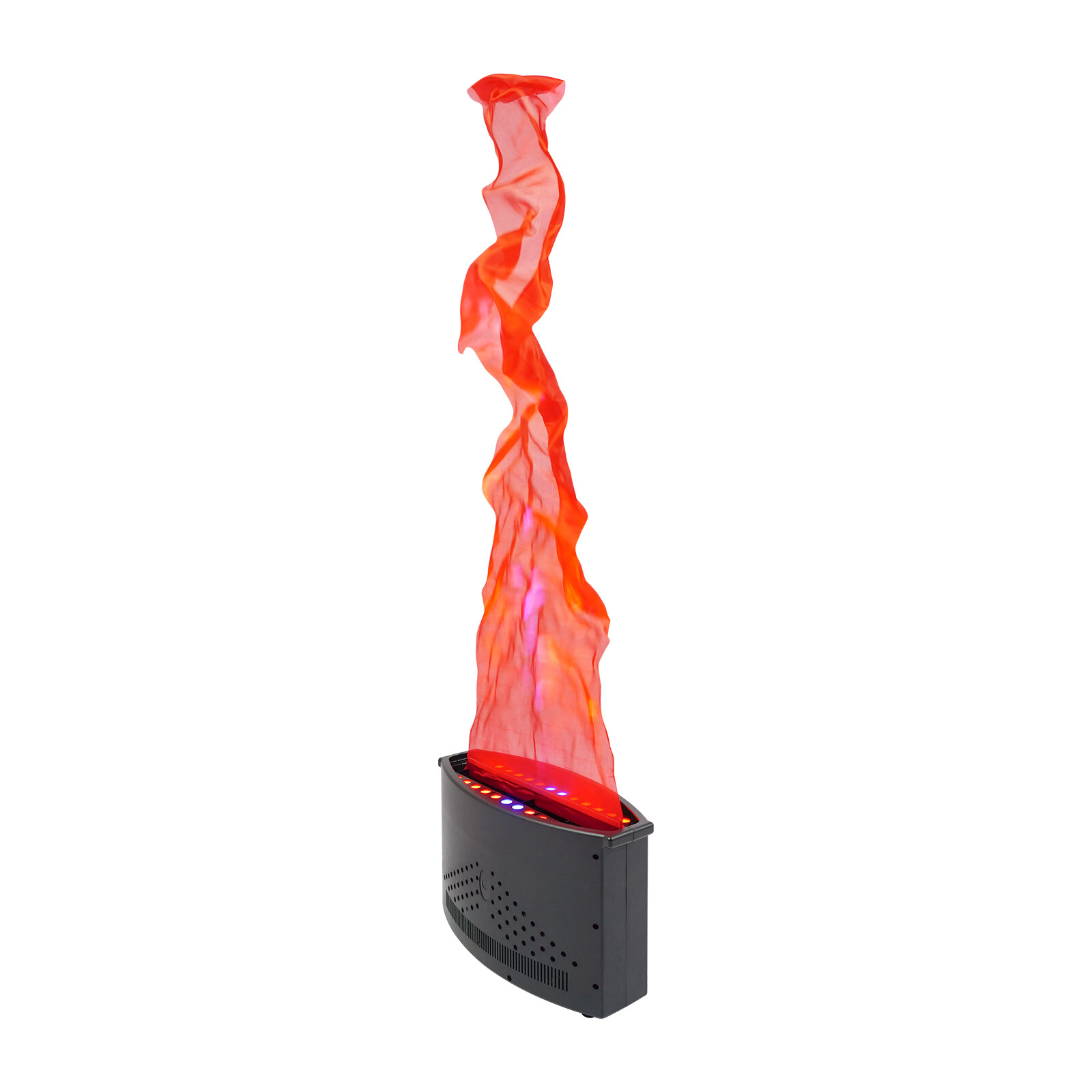 24 LED Flame Effect Lamp 1.5m Silk Flame Cloth 130W Free-Standing Black