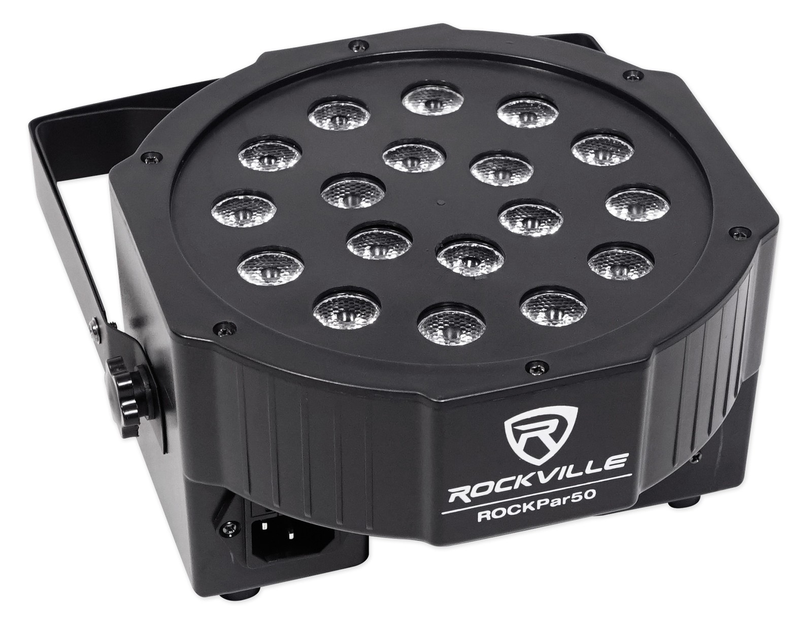 (2) Rockville RockPAR50 LED RGB Compact Par Can DJ/Club DMX Wash Lights