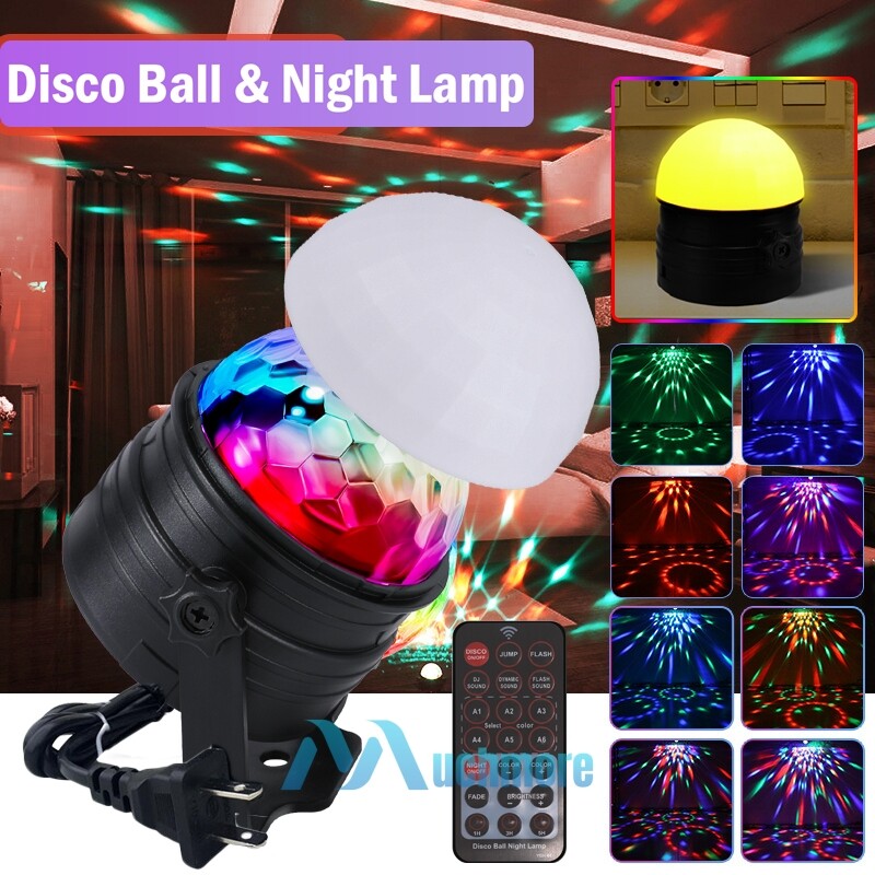2IN1 Starry Night Lights RGB LED Stage Ball Lights Strobe Sound Activated Lamp