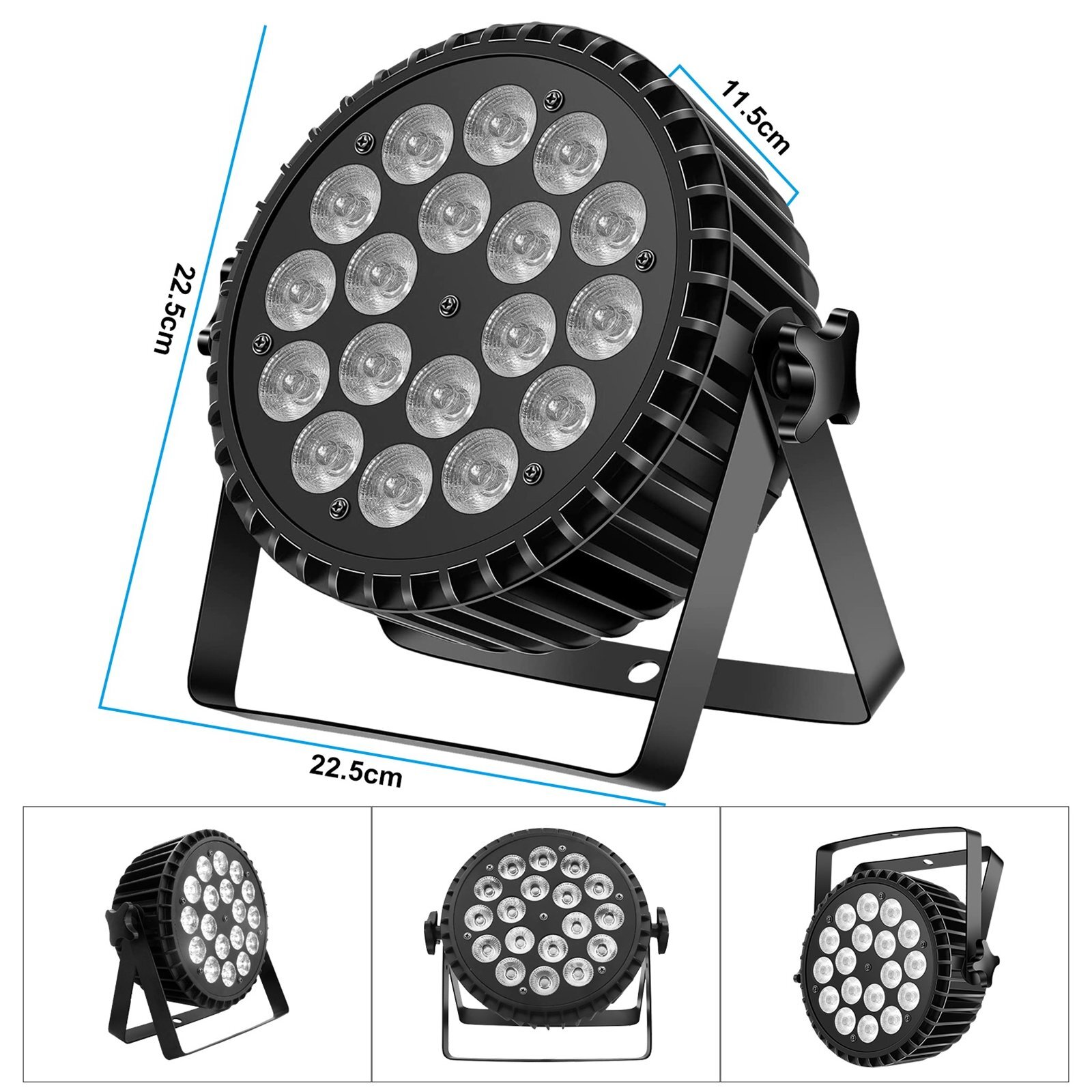 1-8x Bright HOLDLAMP 270W RGBW 18 LED Wash Par DMX Stage Lighting Disco Show Gig