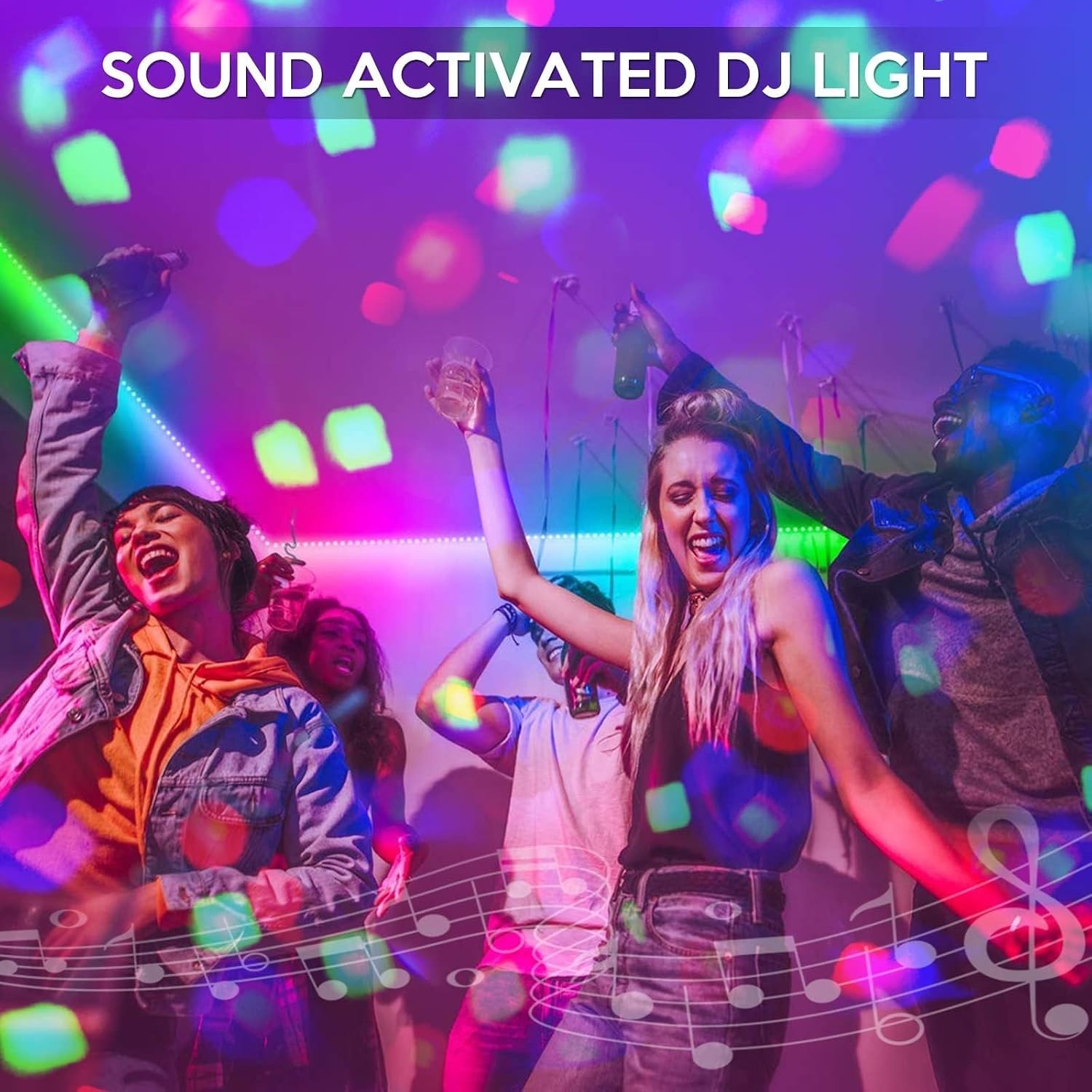 DJ Party Lights with Stand,Party Bar Light, Rotating Ball Disco Lights & Corl…