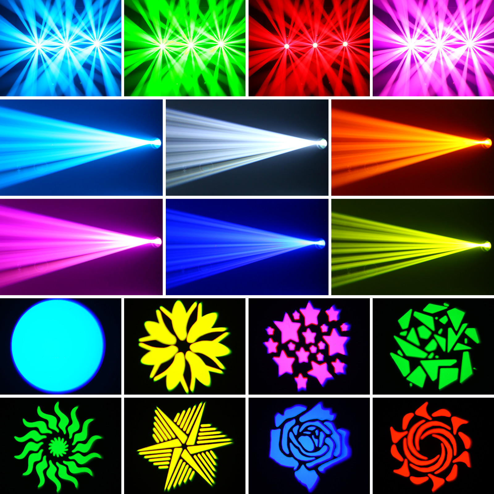 150W 8 Colors Mixing-Color Beam + 8Gobo 2 IN 1 Moving Head Light DMX Stage Light