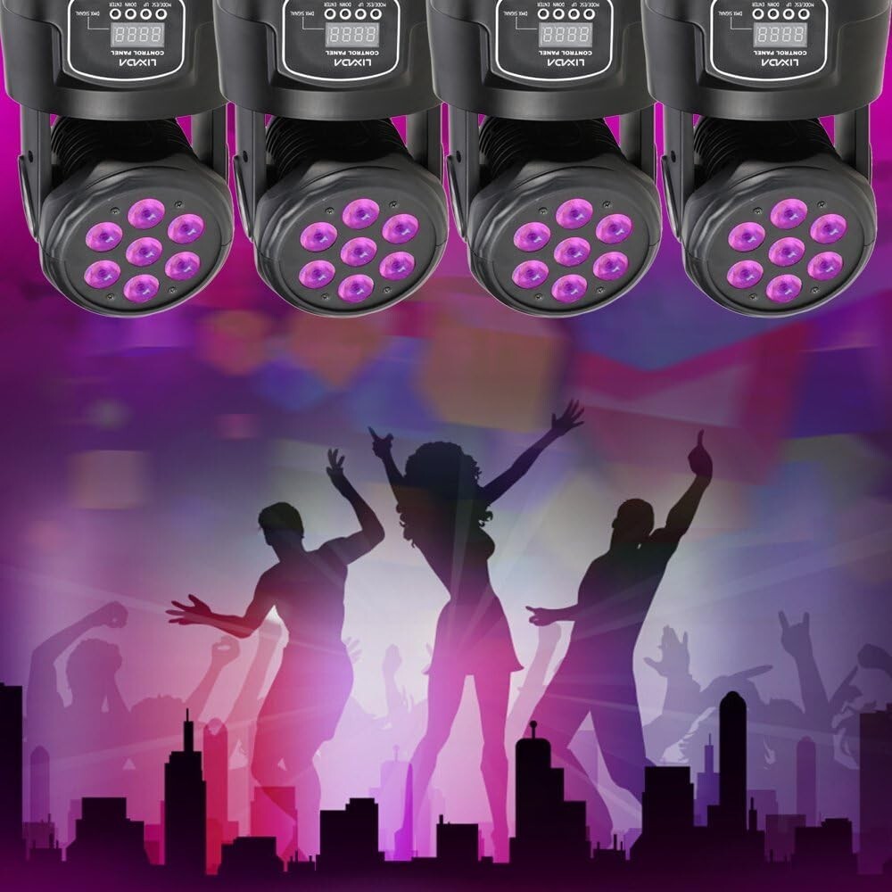 Moving Head Light 7X10W Moving Head 4 in 1 RGBW Professional 9/14 Channels DMX-5