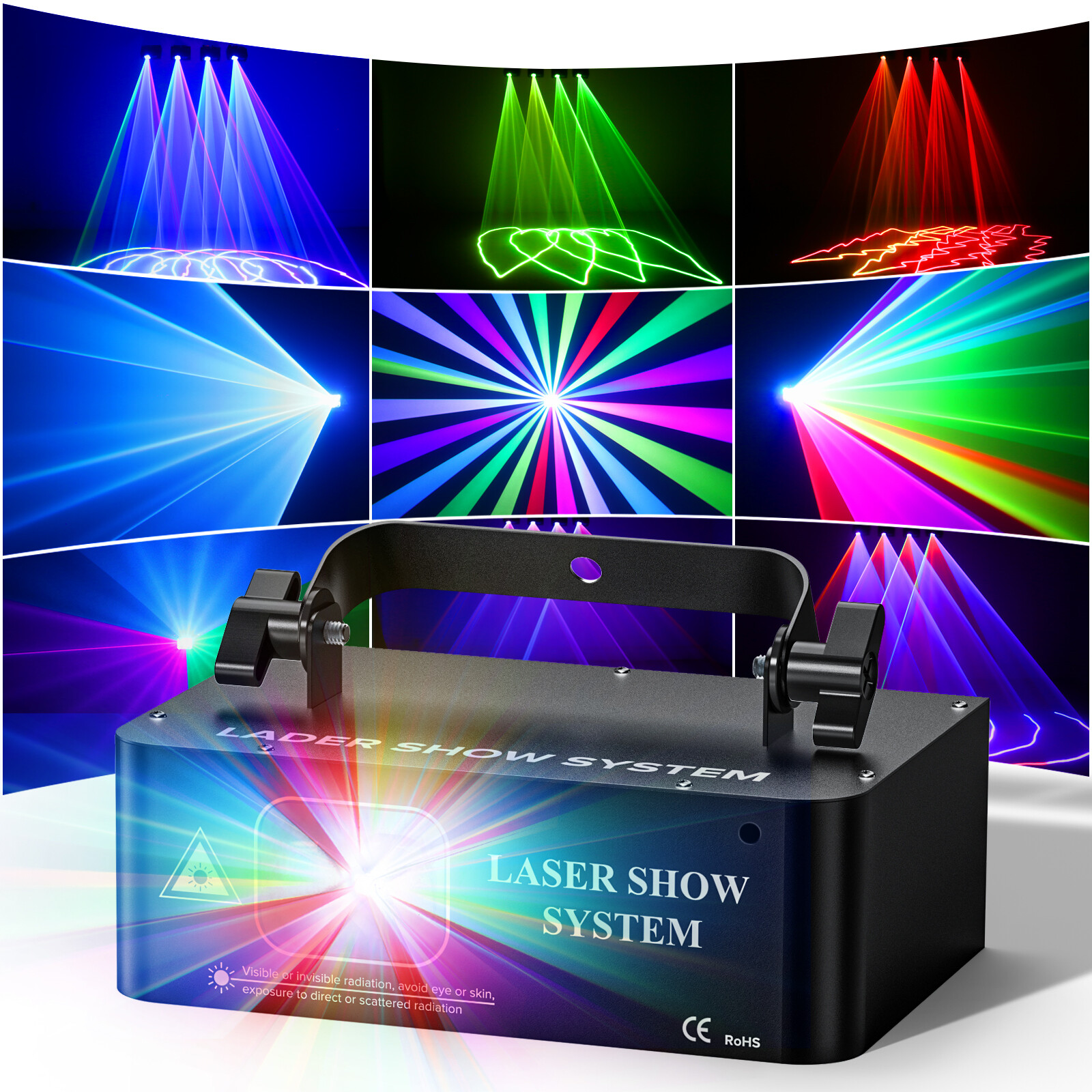 500mW Animation DMX RGB Laser Beam Scanner Projector Lamp Disco KTV Stage Light