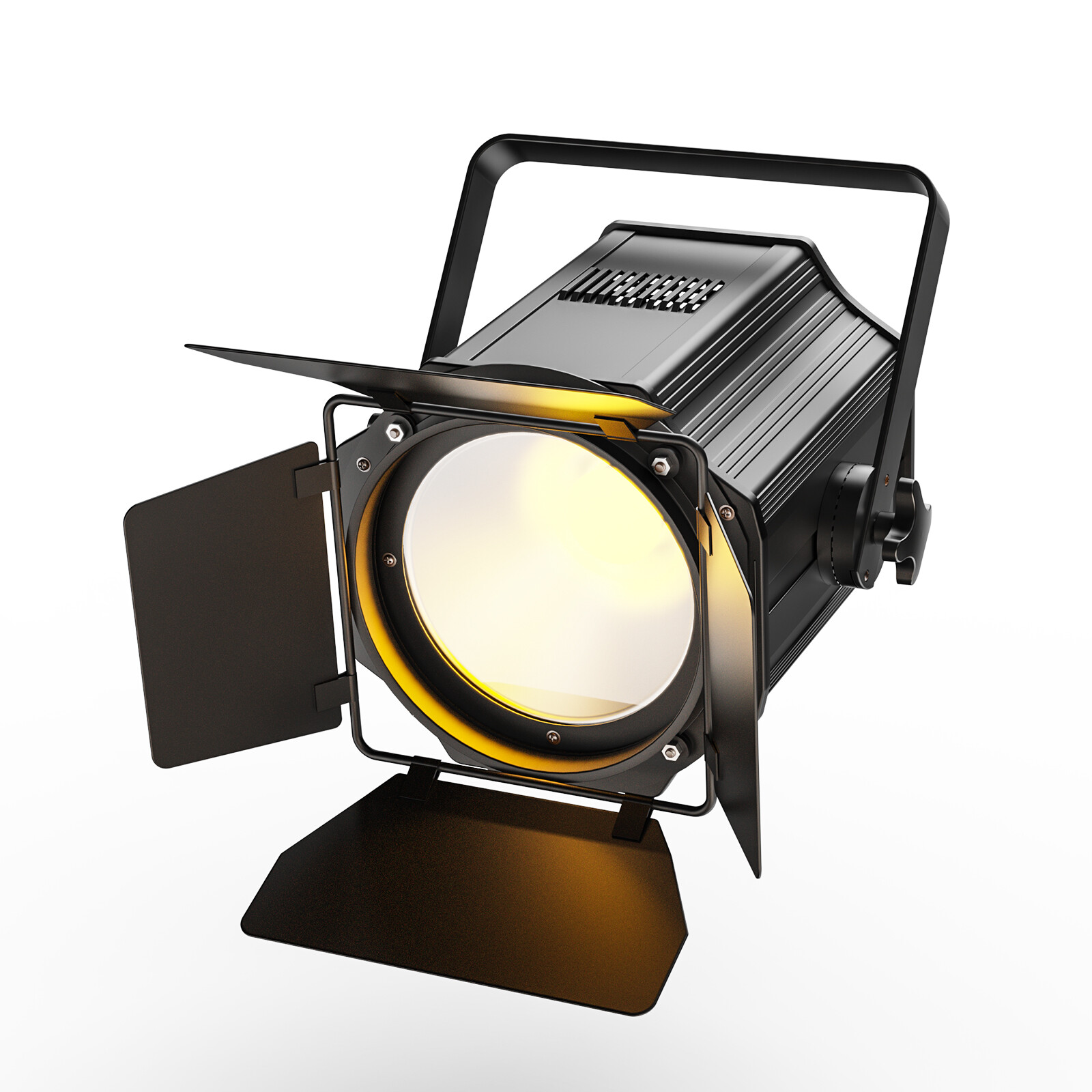 200W COB Par Light Warm & Cold White Spotlights with Barn Door DJ Stage Lighting