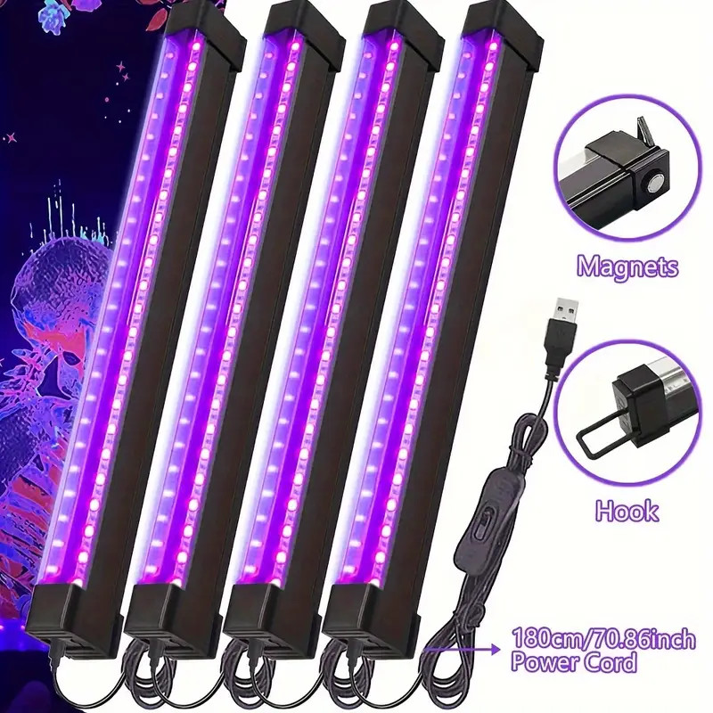 24LED USB UV Black Light Bar Fixtures Ultraviolet Lamp Strip for DJ Party Club