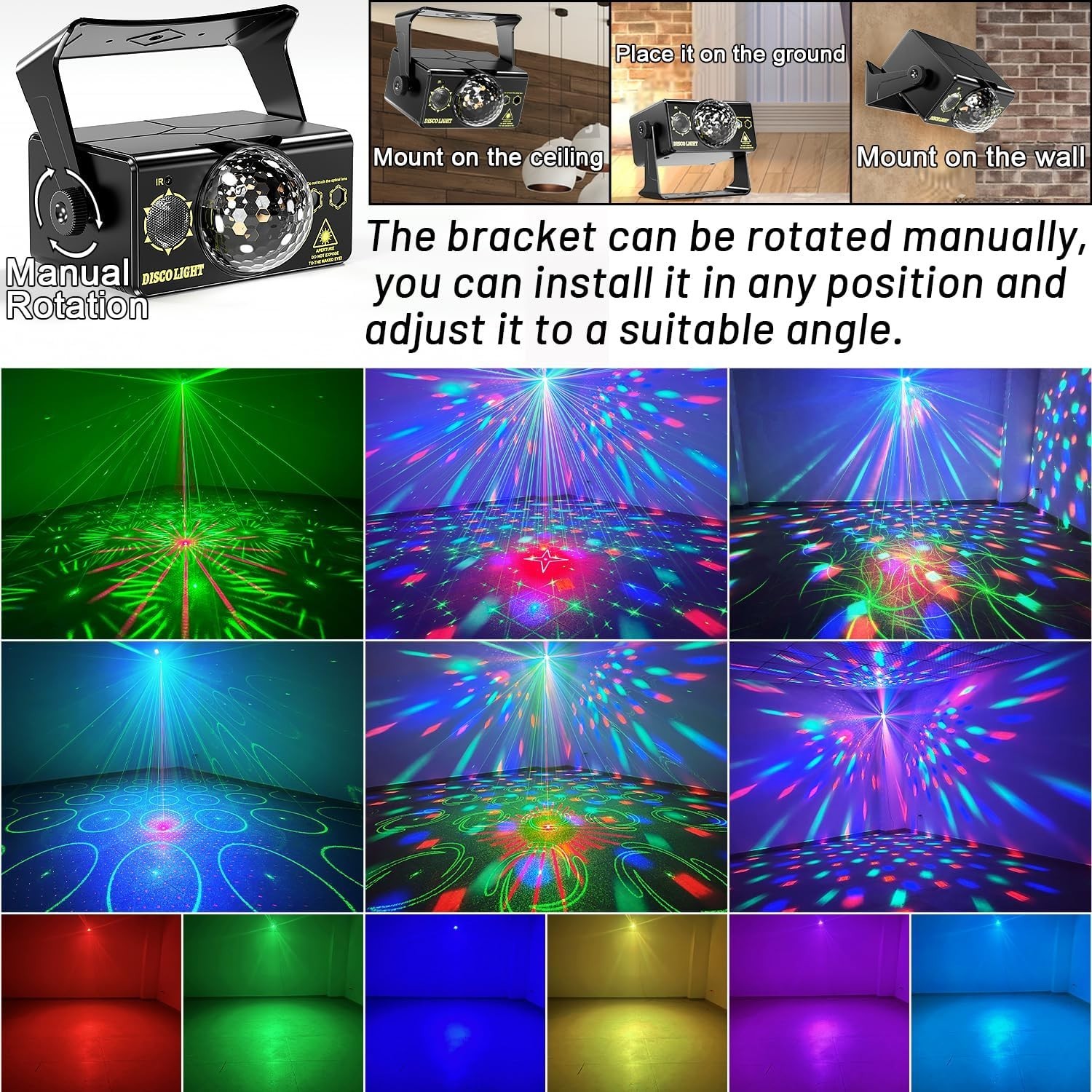 RGB Sound Activated Party Lights with Multiple Effects – Indoor & Outdoor