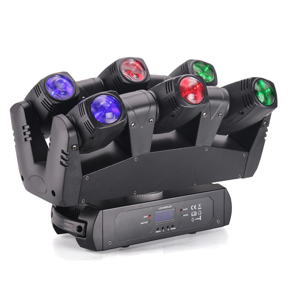 6 Head Beam Moving Head Lights RGBW DMX Automated Pan & Tilt DJ Stage Lighting