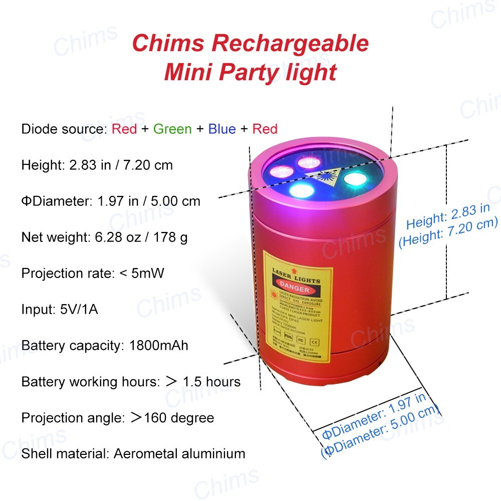 Chims Mini Laser Light Music Party Xmas Stage 32 Patterns Stars Decor Lighting