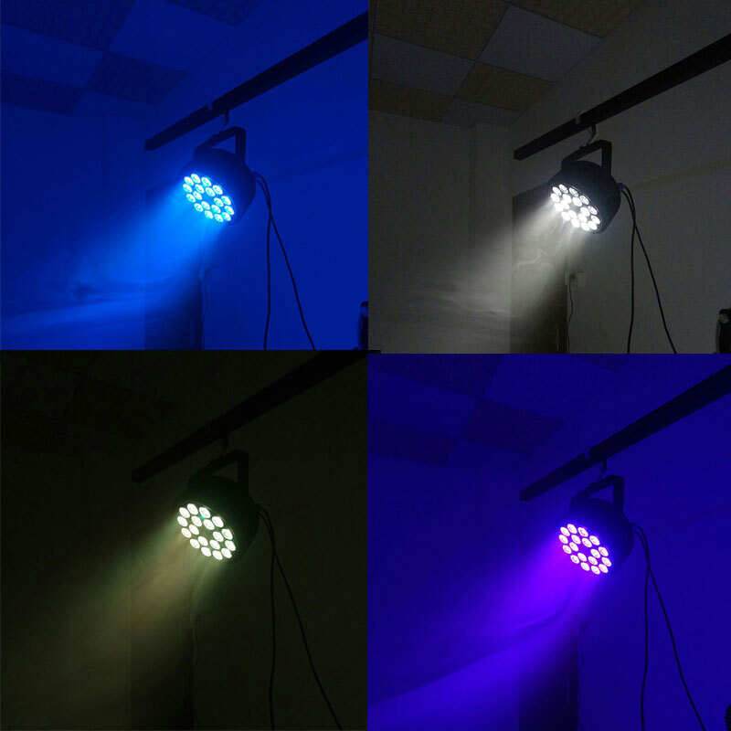 SHEHDS 2Pcs Aluminum Alloy LED Flat Par 18X18W RGBWAUV Par Stage Lights KTV Club