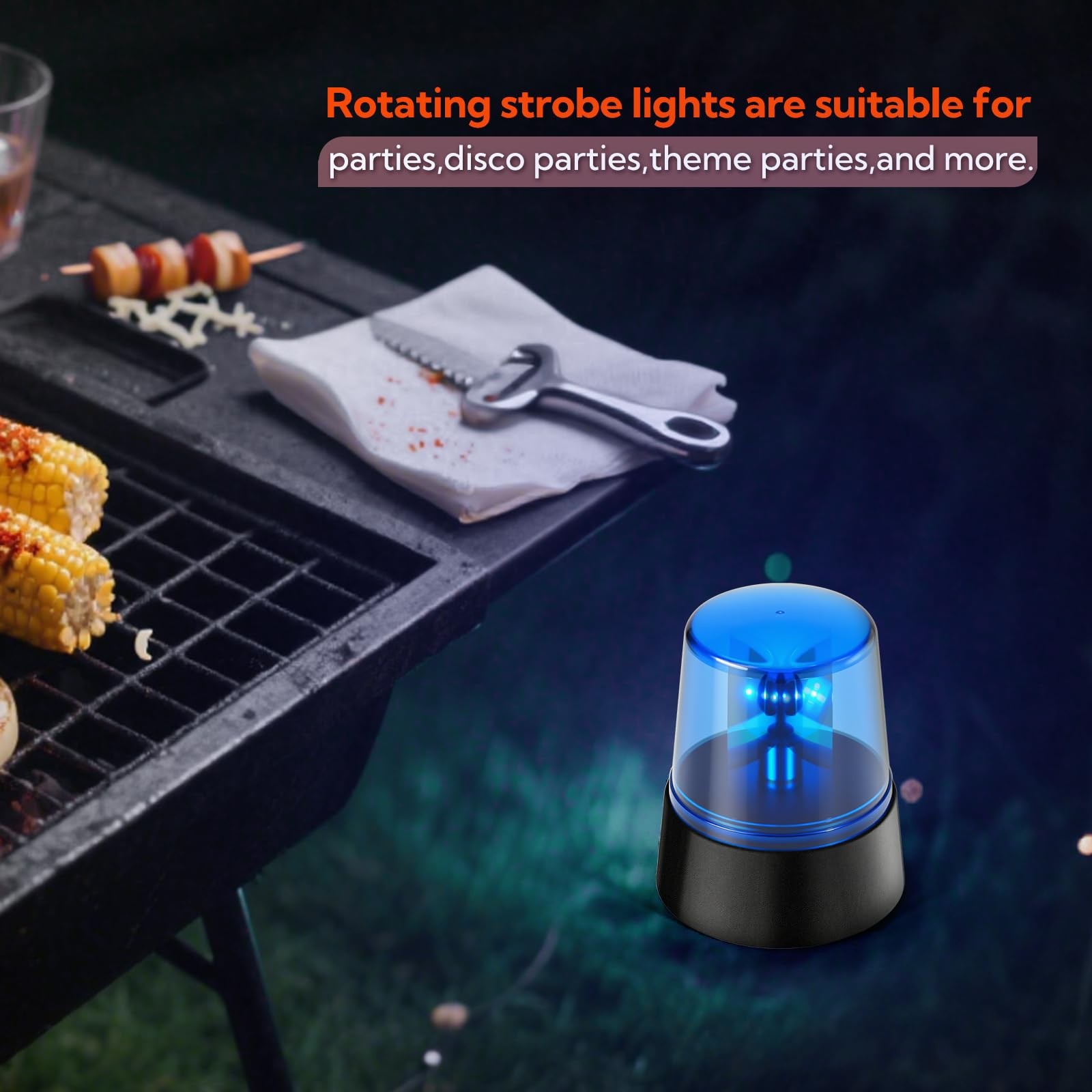 1 Set Red & Blue Rotating Strobe Light, Battery Operated 360 Degree Rotating …