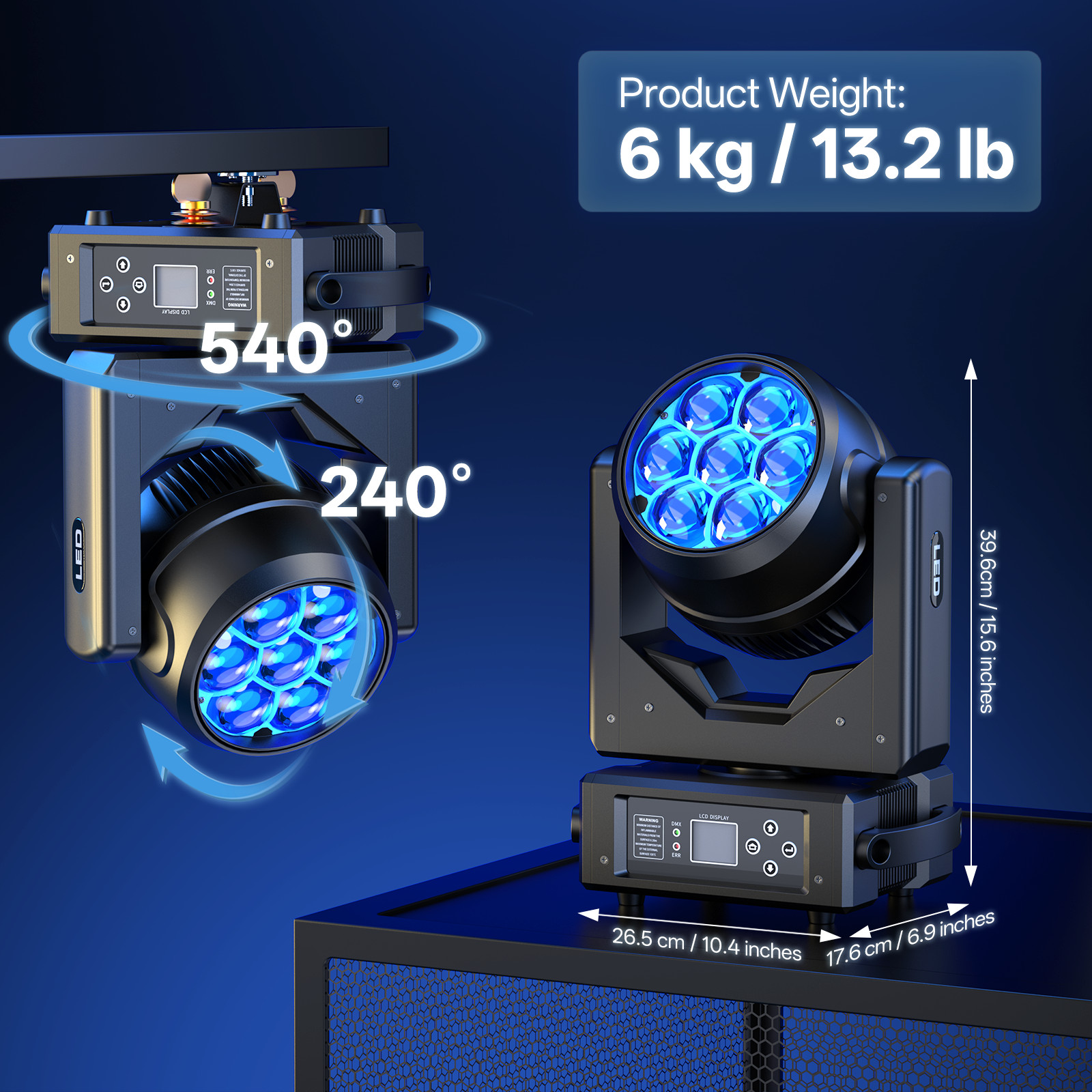280W RGBW Bee Eye LED Wash Zoom Moving Head Beam Light DJ Party Stage Light DMX
