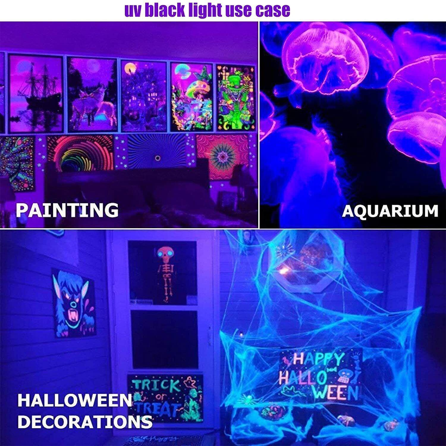 150W LED UV Black Light Xmas Party Glow Blacklight Night Club Disco Flood Lights