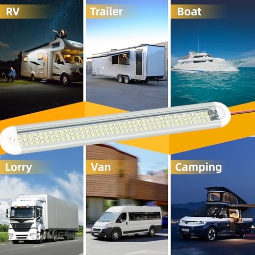 12V LED Light Bar, RV Lights Interior 120LEDs Light Strip 6500K 8W Interior