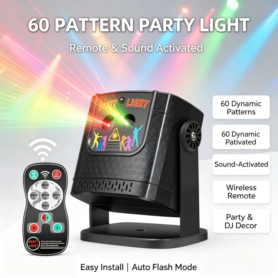 RGB LED for KTV DJ Disco Show Lighting 60 Pattern Party Stage Laser Projector