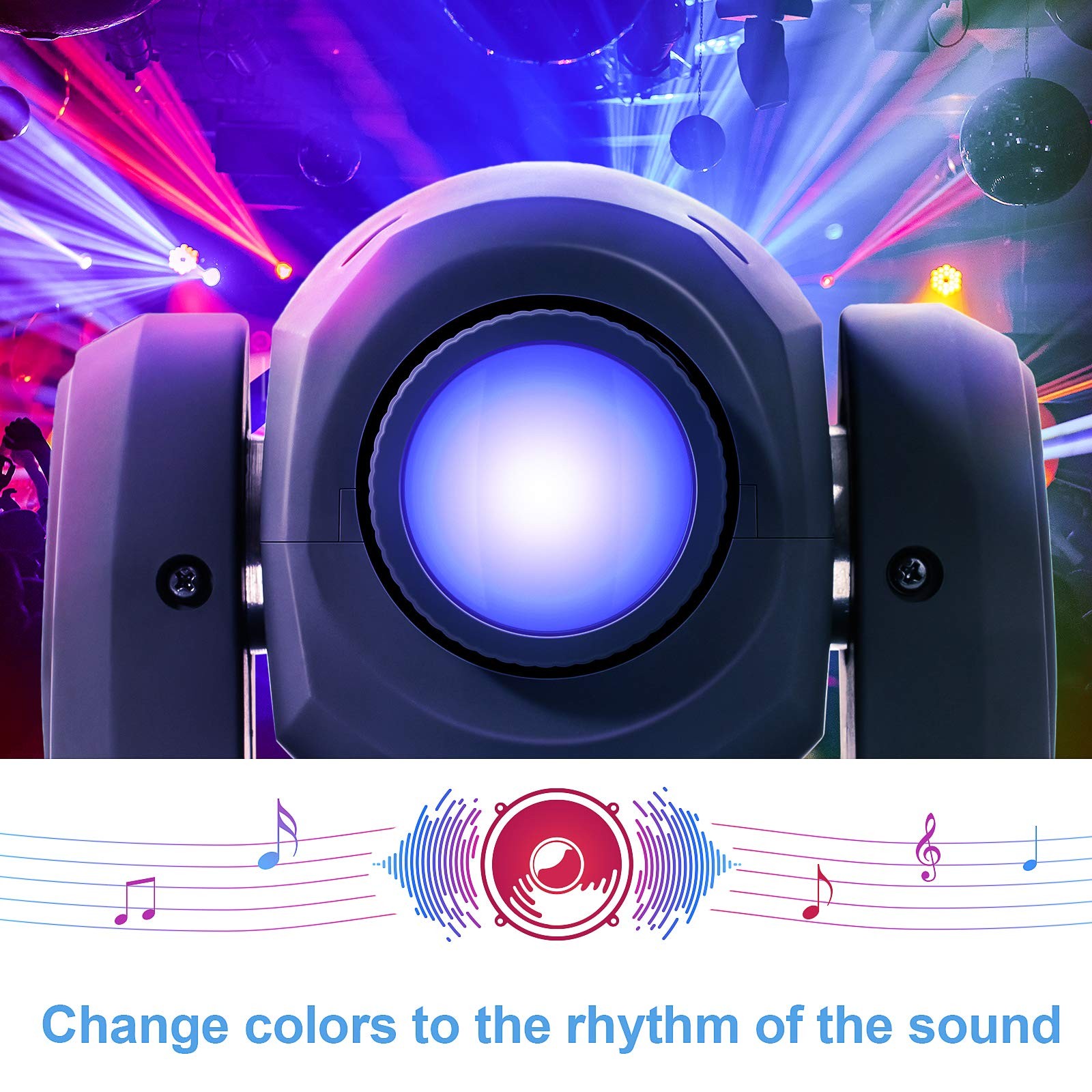 2 PCS 25W LED Moving Head DJ Lights – 8 Gobos, 8 Colors, 9/11 Channels, DMX 512,
