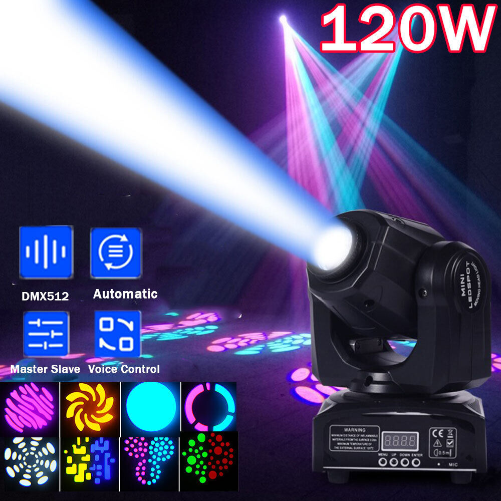 120W LED Moving Head Light RGBW Gobo Beam Stage DJ Disco Bar DMX Spot Lighting