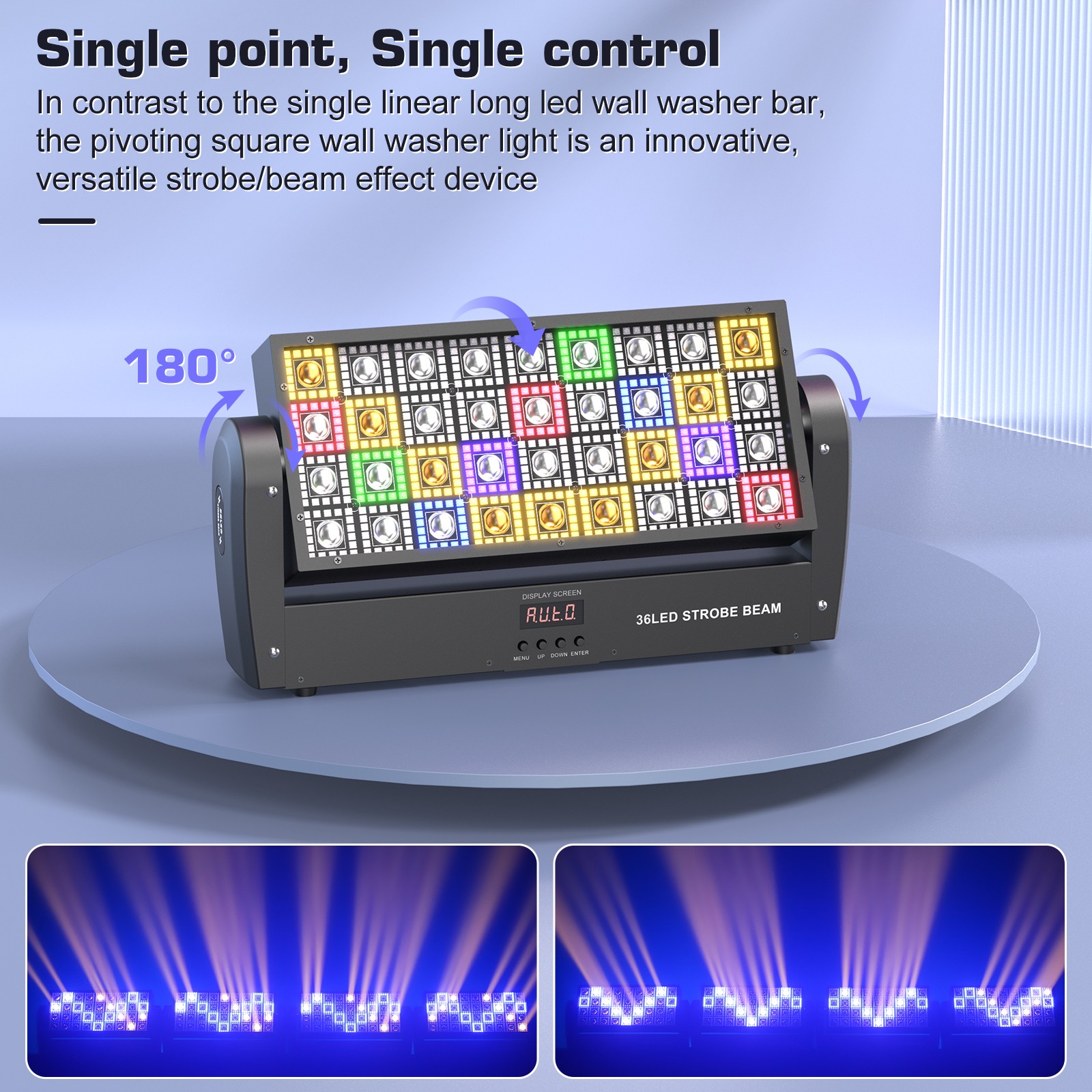 RGB 280W Strobe Beam Light Wall Wash Light 36LED DMX Stage Wash Lighting Disco