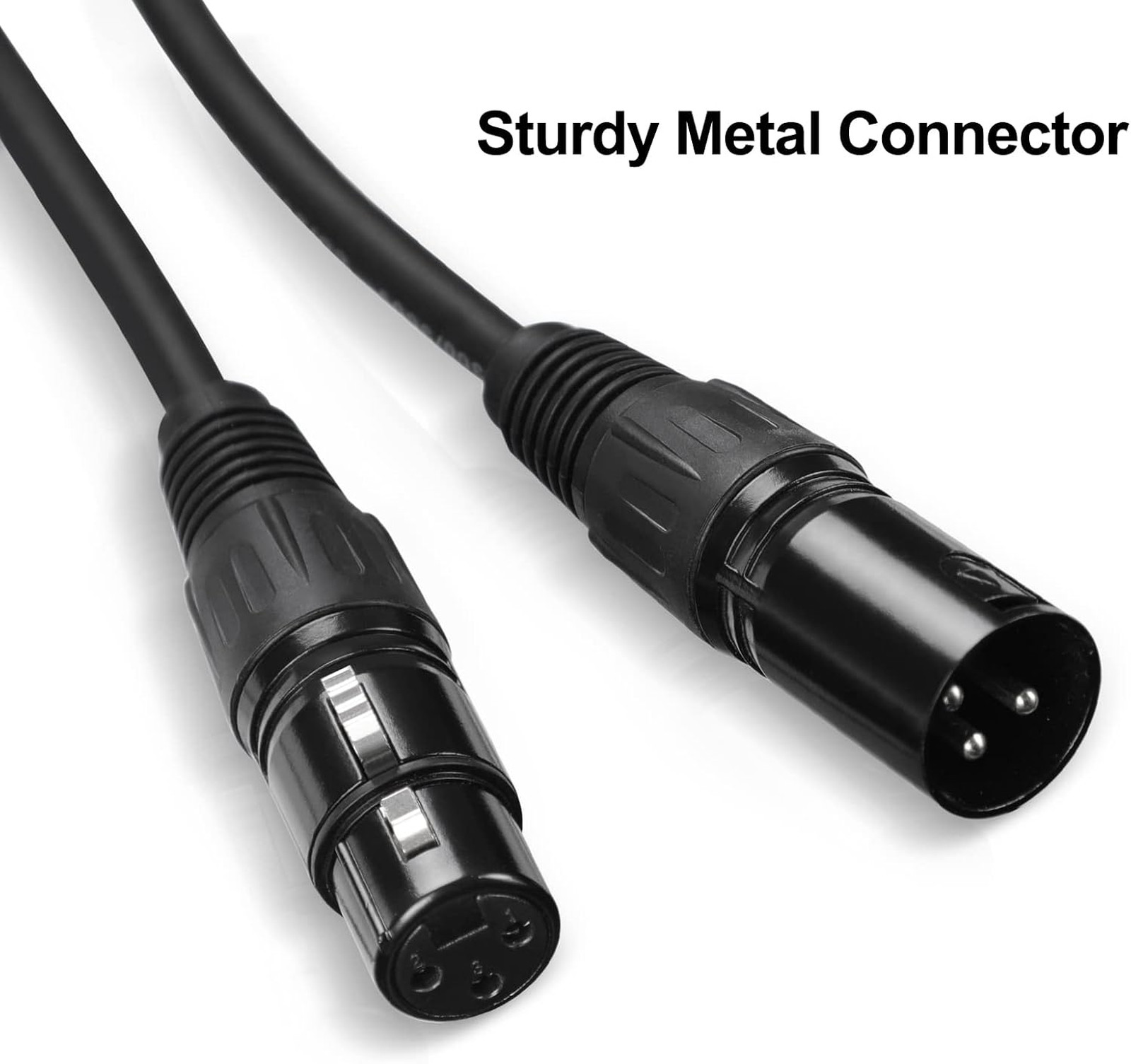 10ft DMX Cable 3 Pack 3 Pin XLR Male to Female Stage Lighting Signal Cables for