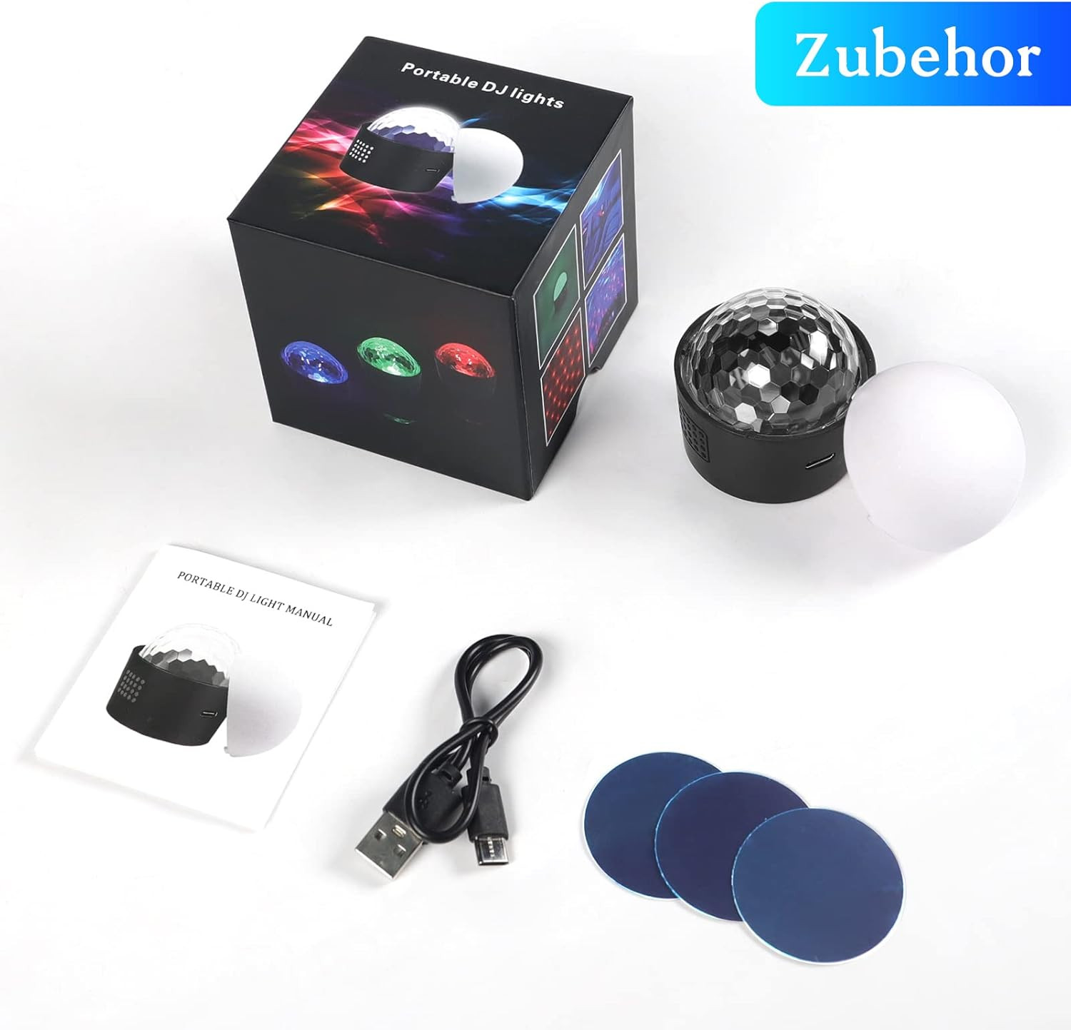 Mini Disco Ball Light,Rechargeable Party Lights,Sound Activated Strobe DJ Light,