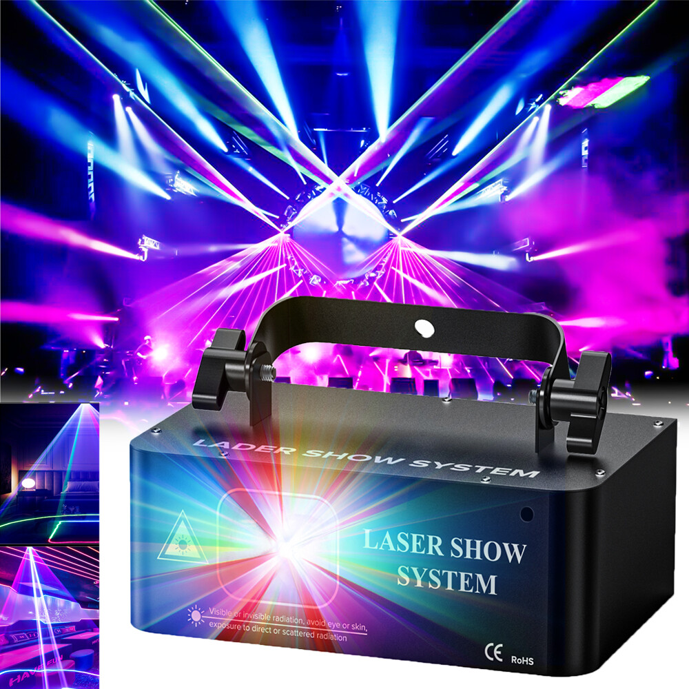 Animation DMX RGB LED Laser Beam Projector DJ Disco Party Stage Laser Light