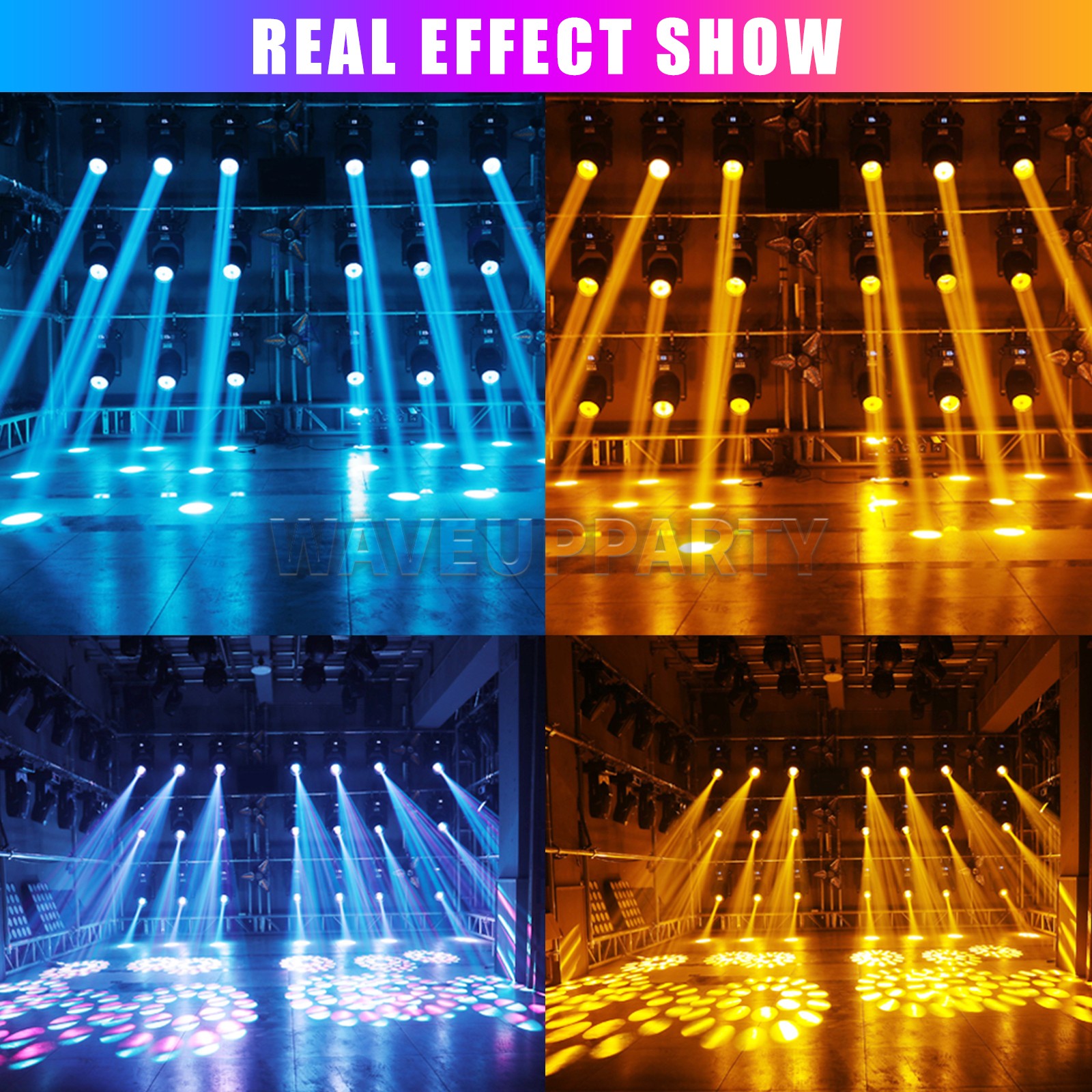 PAIDUN 295W 14R Rainbow Effect Moving Head Light 17Gobo DJ Disco Party Wedding