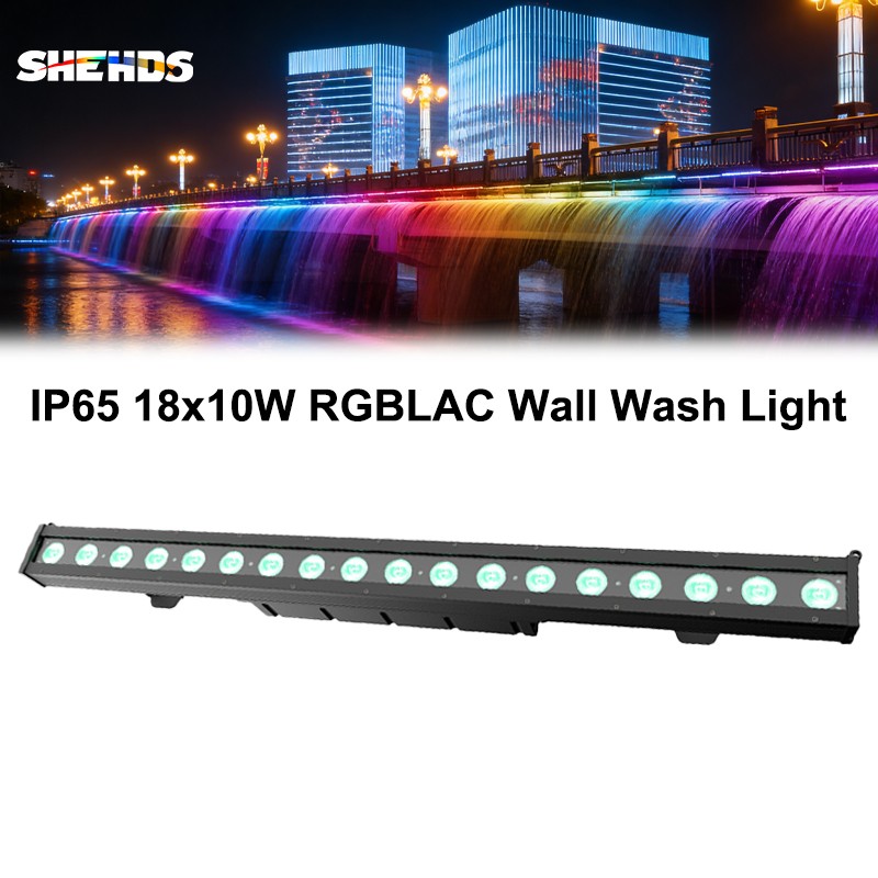 SHEHDS IP65 18x10W LED RGBLAC Wall Wash Light Waterproof Stage Party DJ Disco