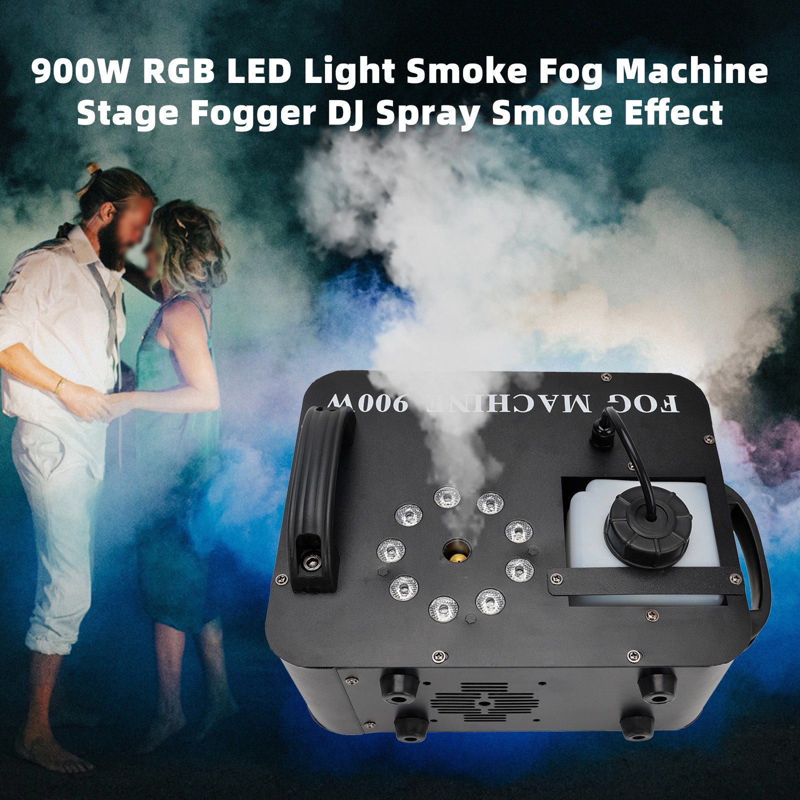 💫900W RGB LED Light Smoke Fog Machine Stage Fogger DJ Spray Smoke Effect