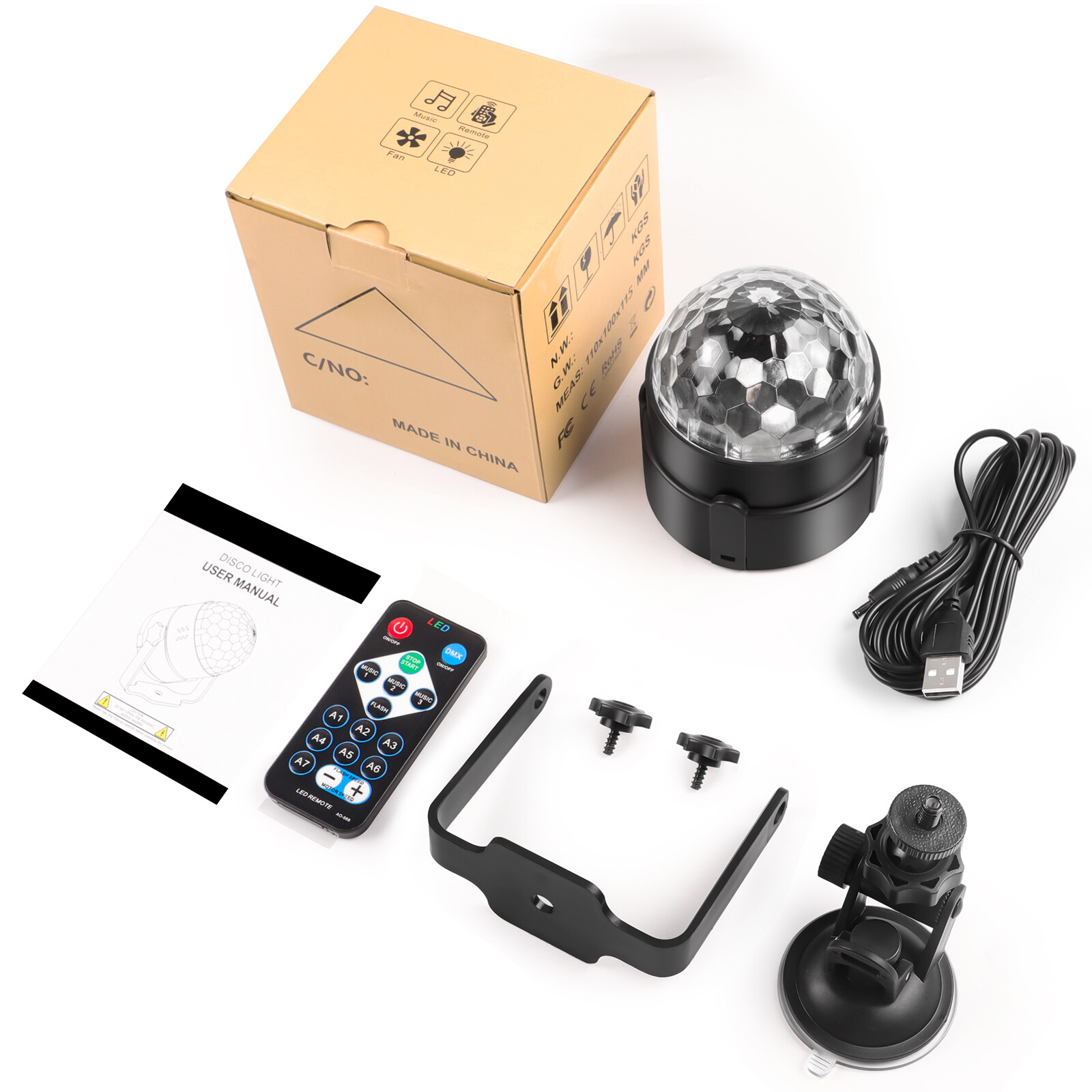 LED Mini Magic Ball Light RGB Rotating Club DJ Bar Stage Lighting Contro Remote