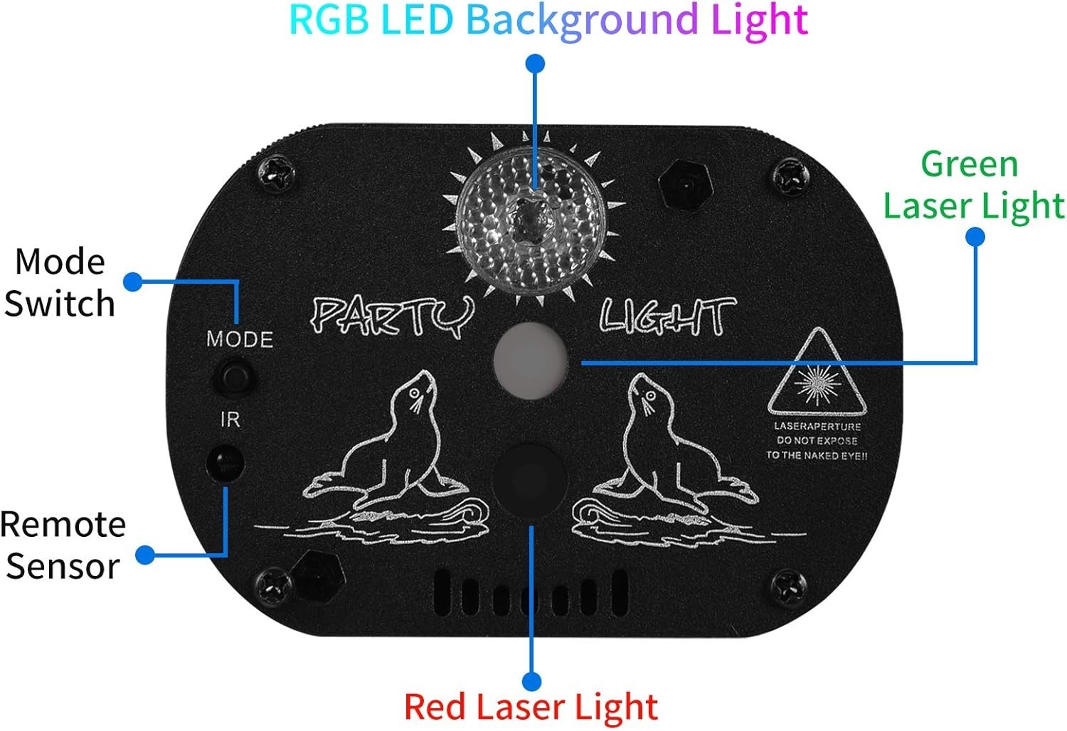 Upgraded Multi-Effects Laser Light – Sound Activated and Ideal for Celebrations