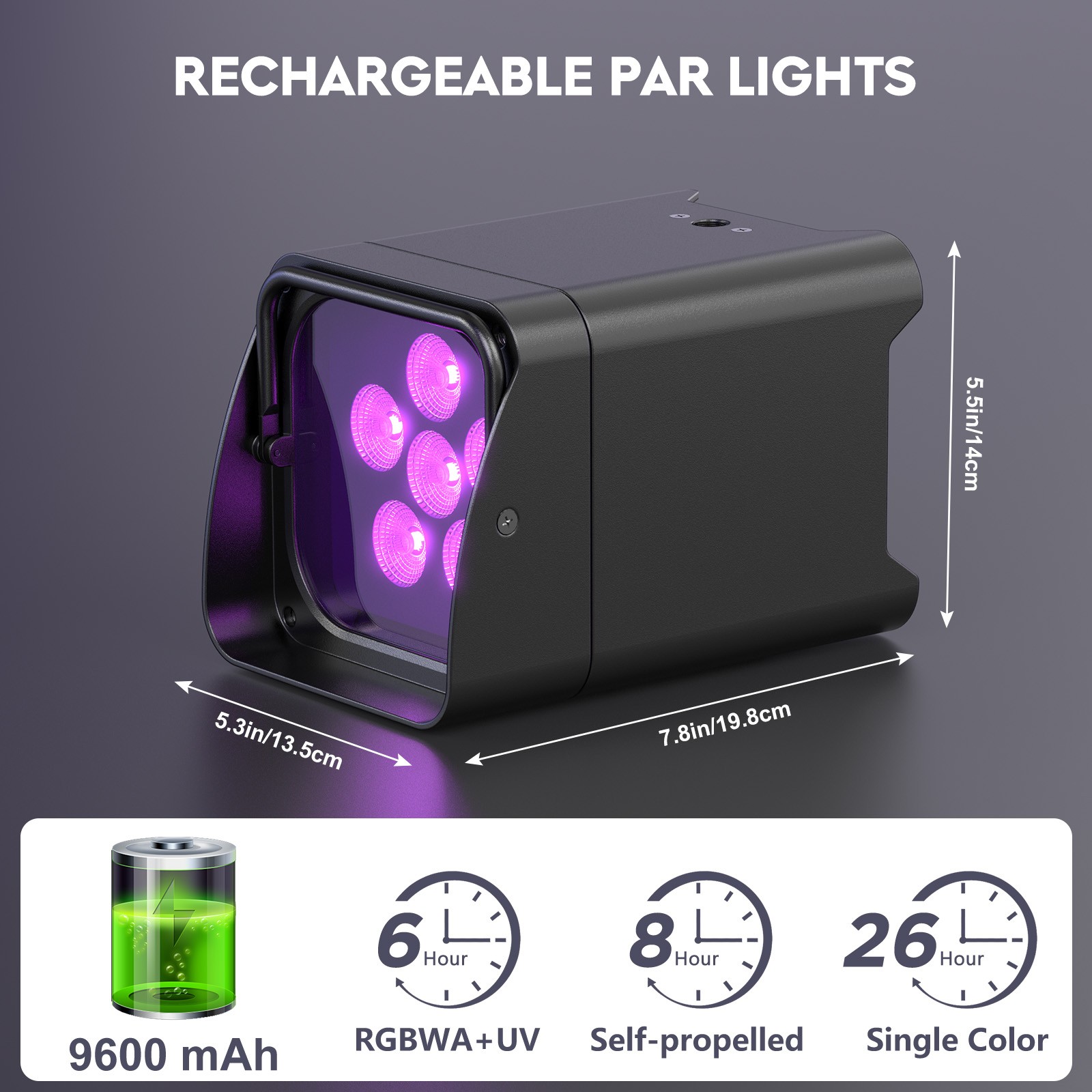 12Pcs Wireless Par Light 6x18W RGBWA+UV Stage Light with WiFi APP Remote Control