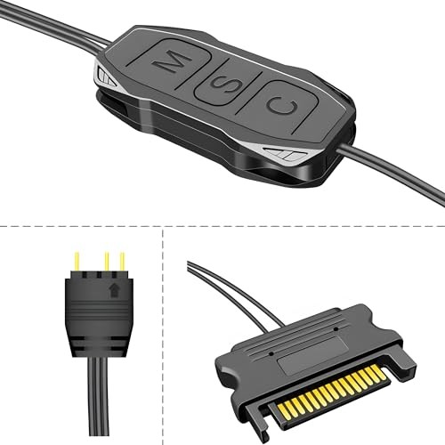 MAYWILLA 5V 3PIN Mini ARGB Controller Kit,SATA Power Supply RGB Fan