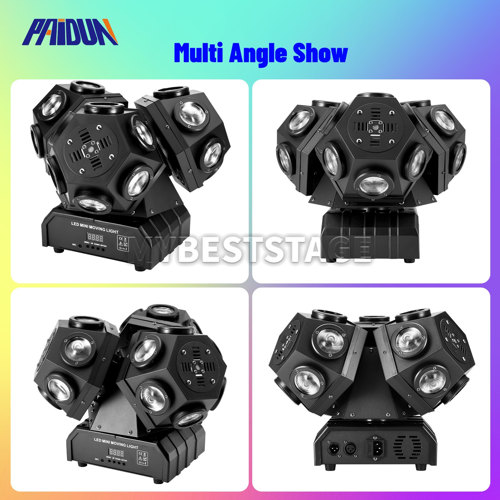 PAIDUN 200W RGBW Rotation Laser Moving Head Light Strobe DJ Disco Party Dance