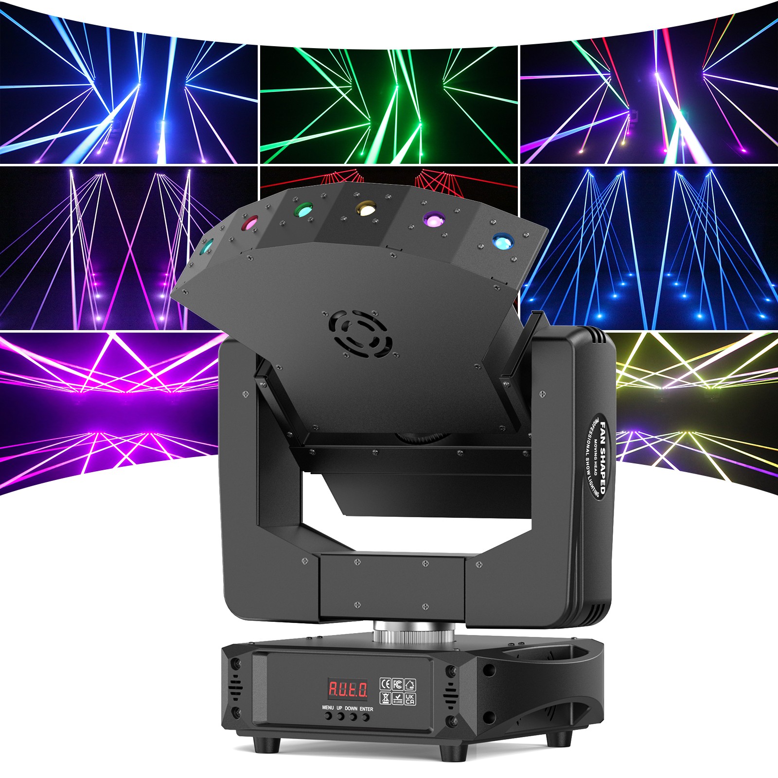 6-Eyes Laser 3-Axis Moving Head Light RGB Beam Stage DMX Lighting DJ Disco Xmas