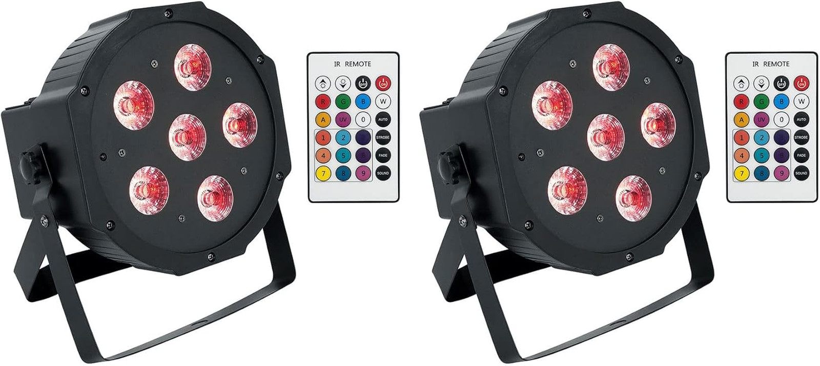 (2) Battery PAR 61 Rechargeable RGBWA+ DMX DJ Wash Lights+Remotes