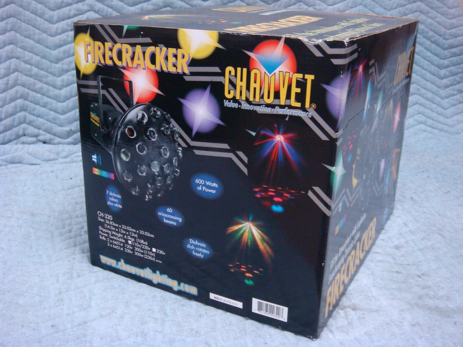(1) CHAUVET FIRECRACKER CH320 MULTI-COLOR ROTATING DISC EFFECT LIGHT LAMP 110V