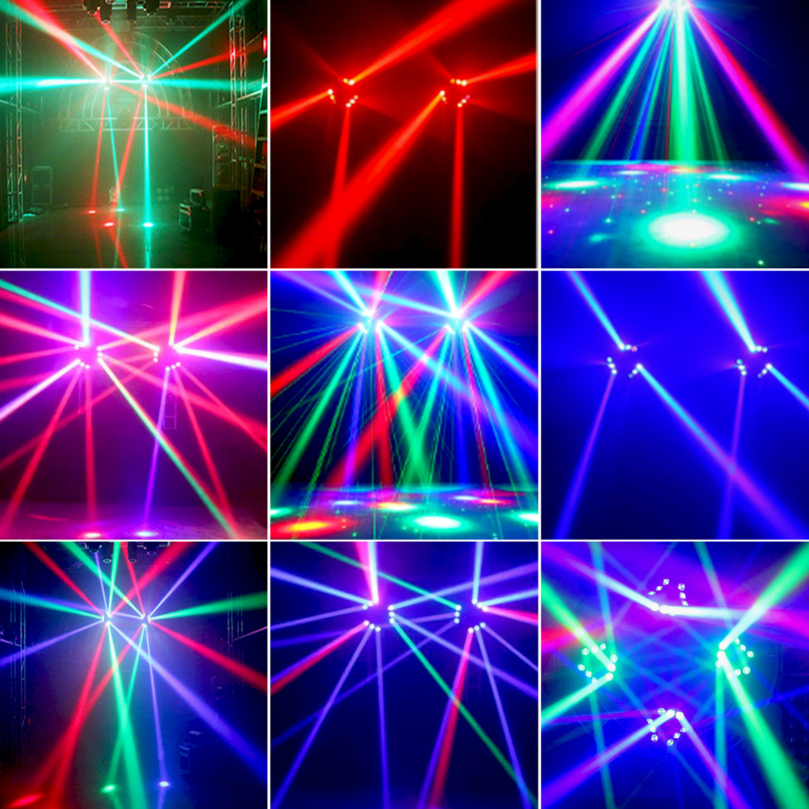 60W Spider Moving Head Light 9 RGB LED DMX DJ Stage Party Moving Beam Lighting