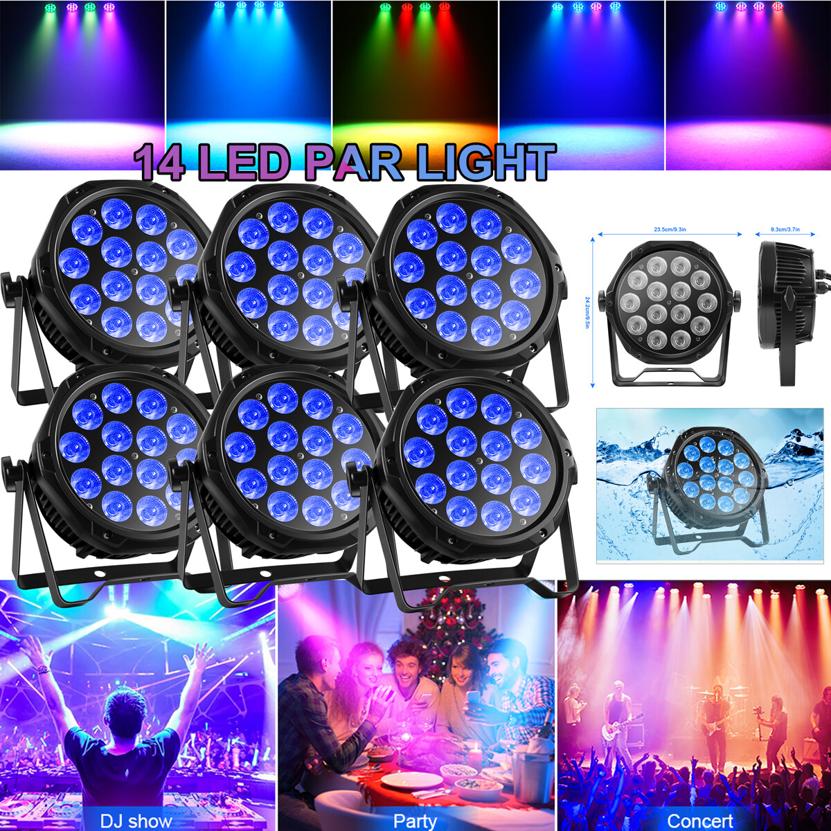 8Pcs Waterproof 14x15W RGBW 4in1 LED Par Stage Lights DMX512 RDM LED DJ Light